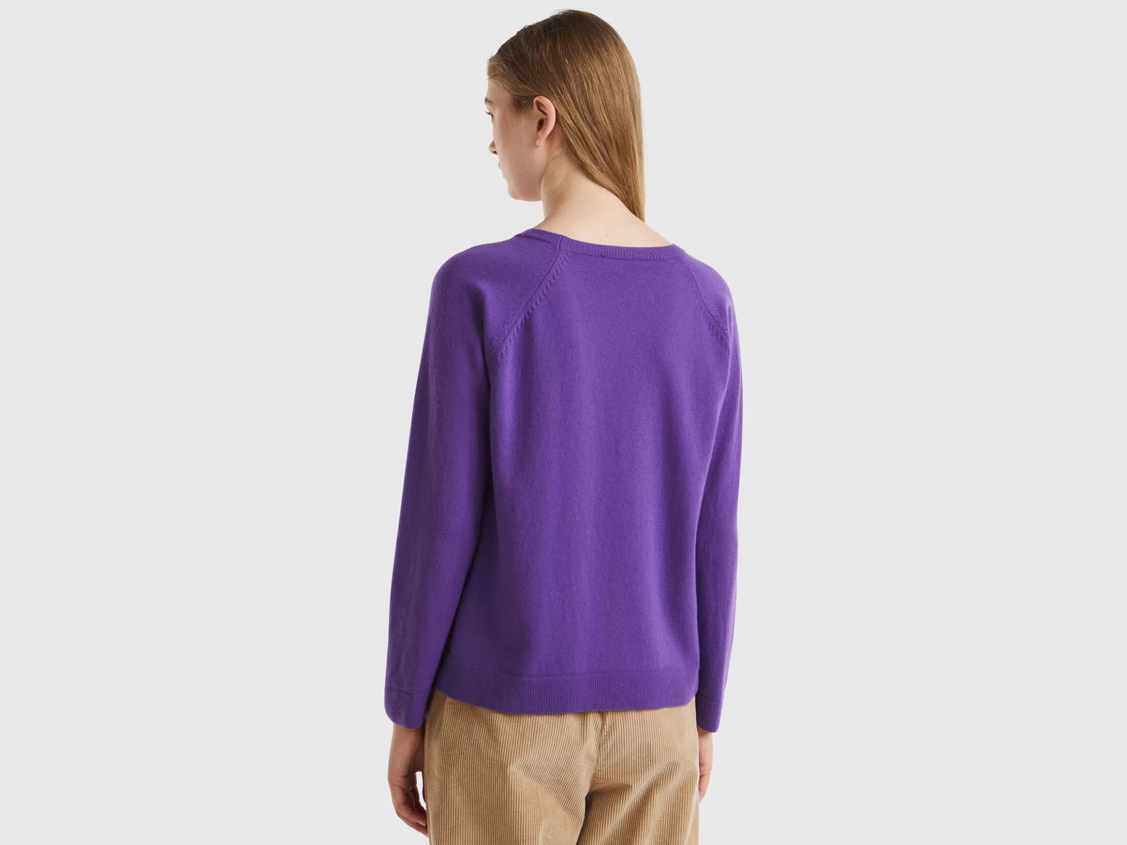 United Colors of Benetton crew neck sweater in wool and cashmere blend