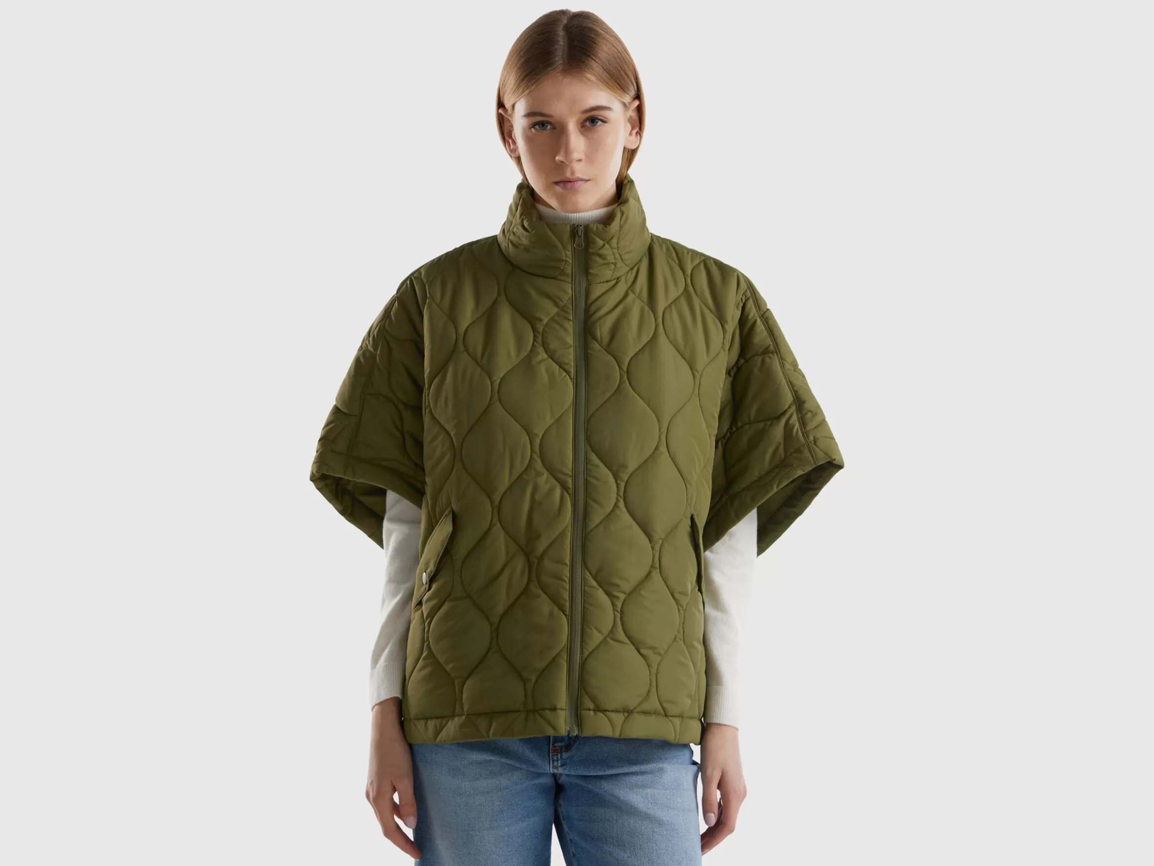 United Colors of Benetton Quilted cape with lightweight padding