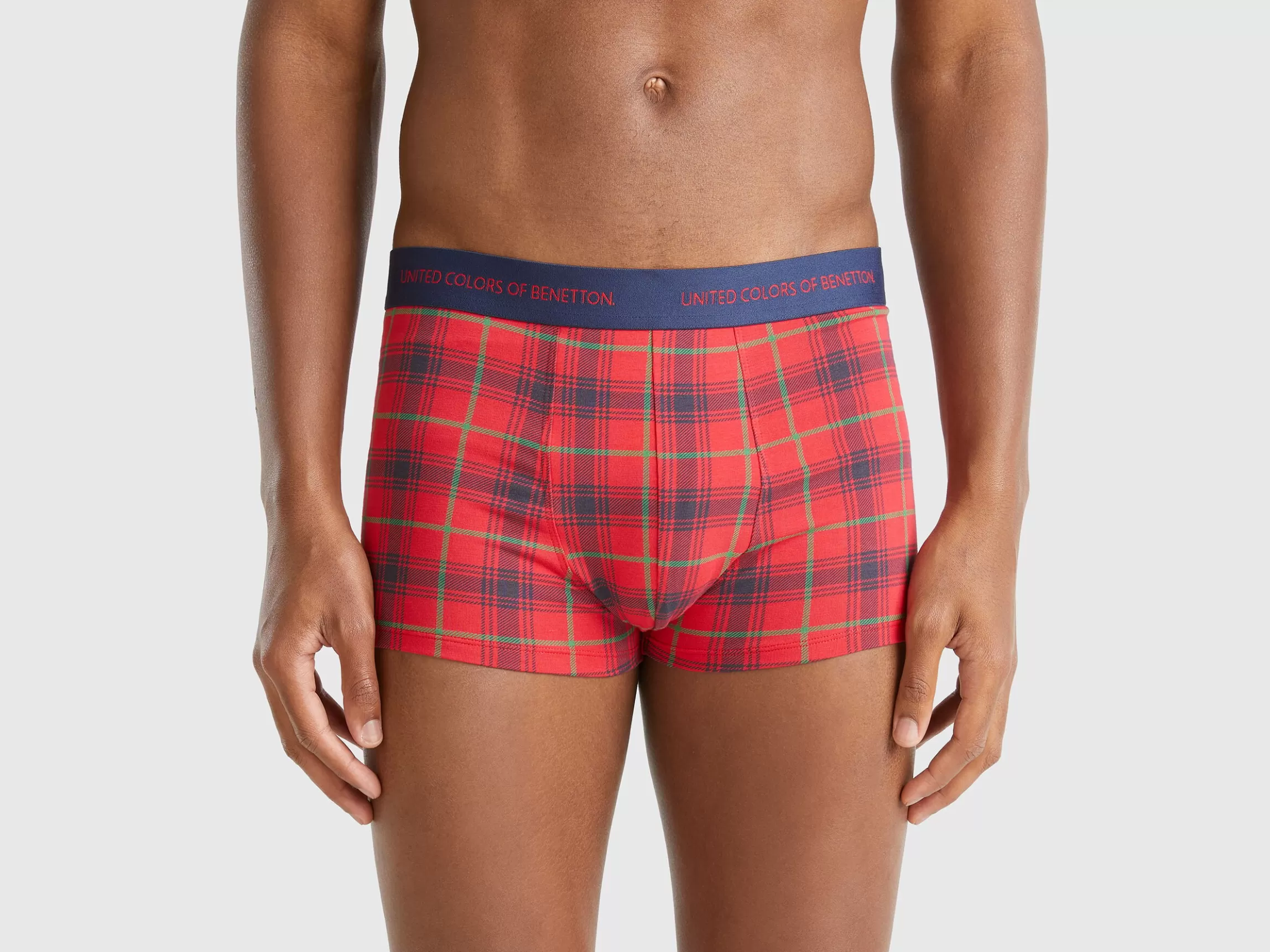 United Colors of Benetton Red and blue tartan boxer shorts