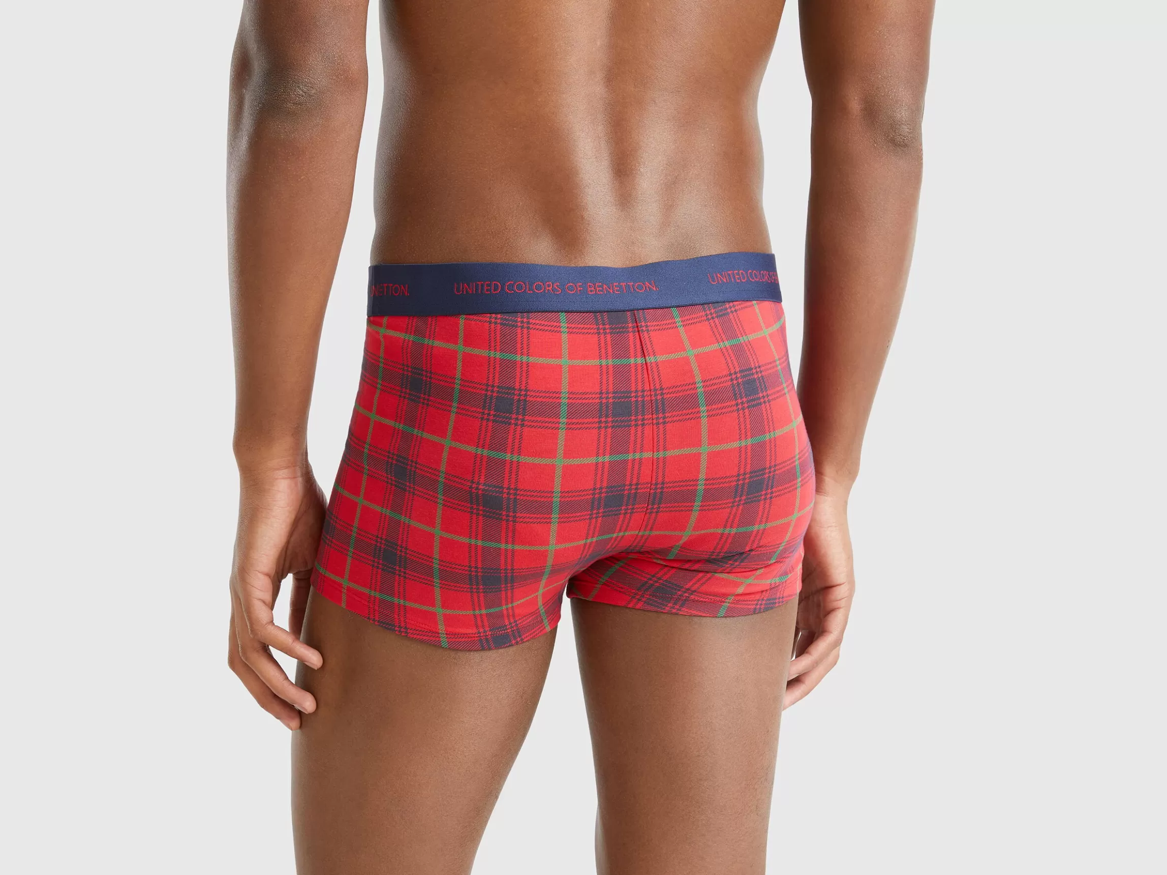 United Colors of Benetton Red and blue tartan boxer shorts