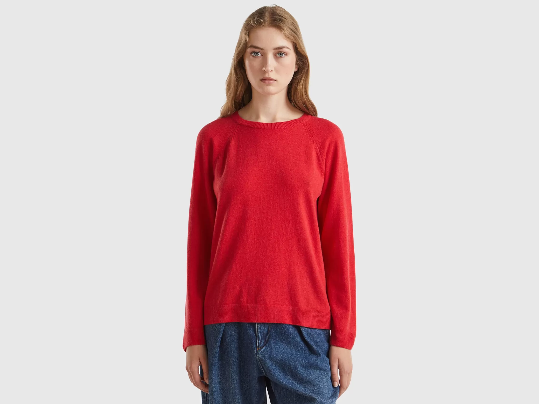 United Colors of Benetton crew neck sweater in wool and cashmere blend