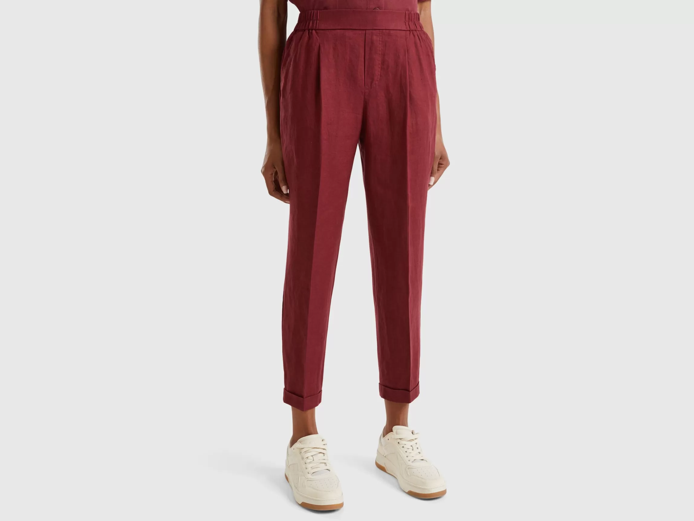 United Colors of Benetton Regular fit pure linen trousers