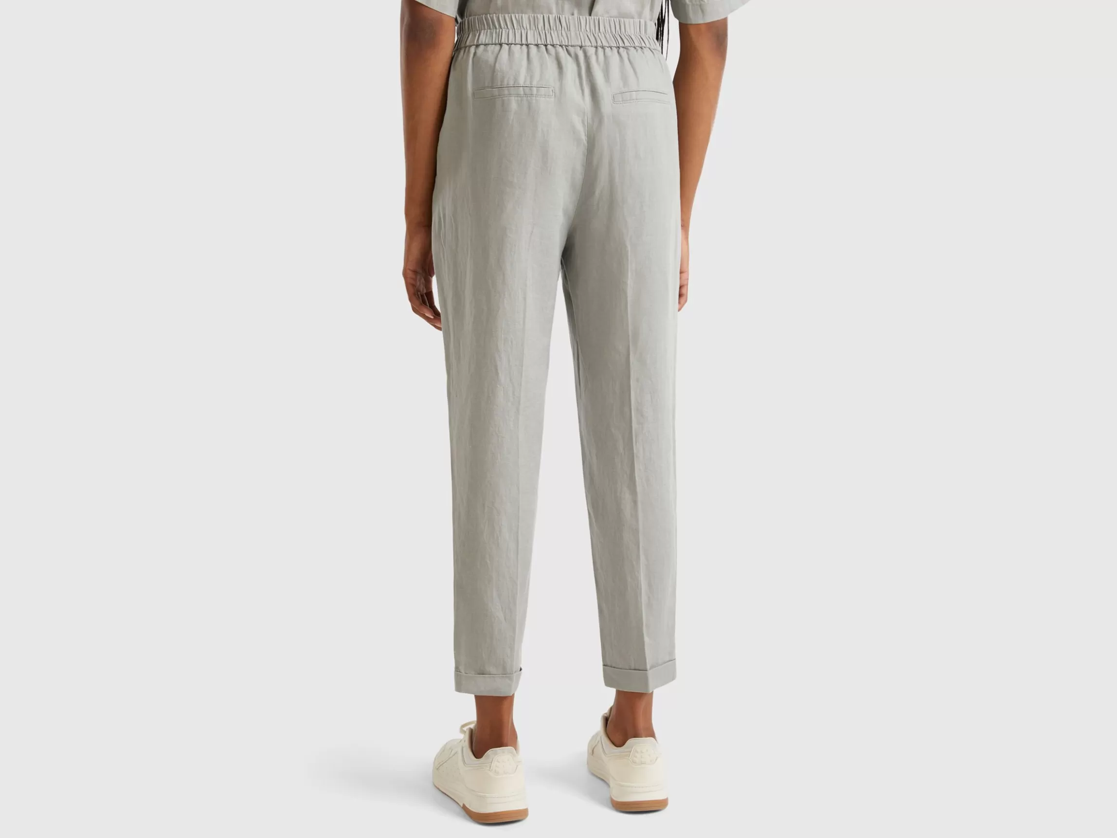 United Colors of Benetton Regular fit pure linen trousers