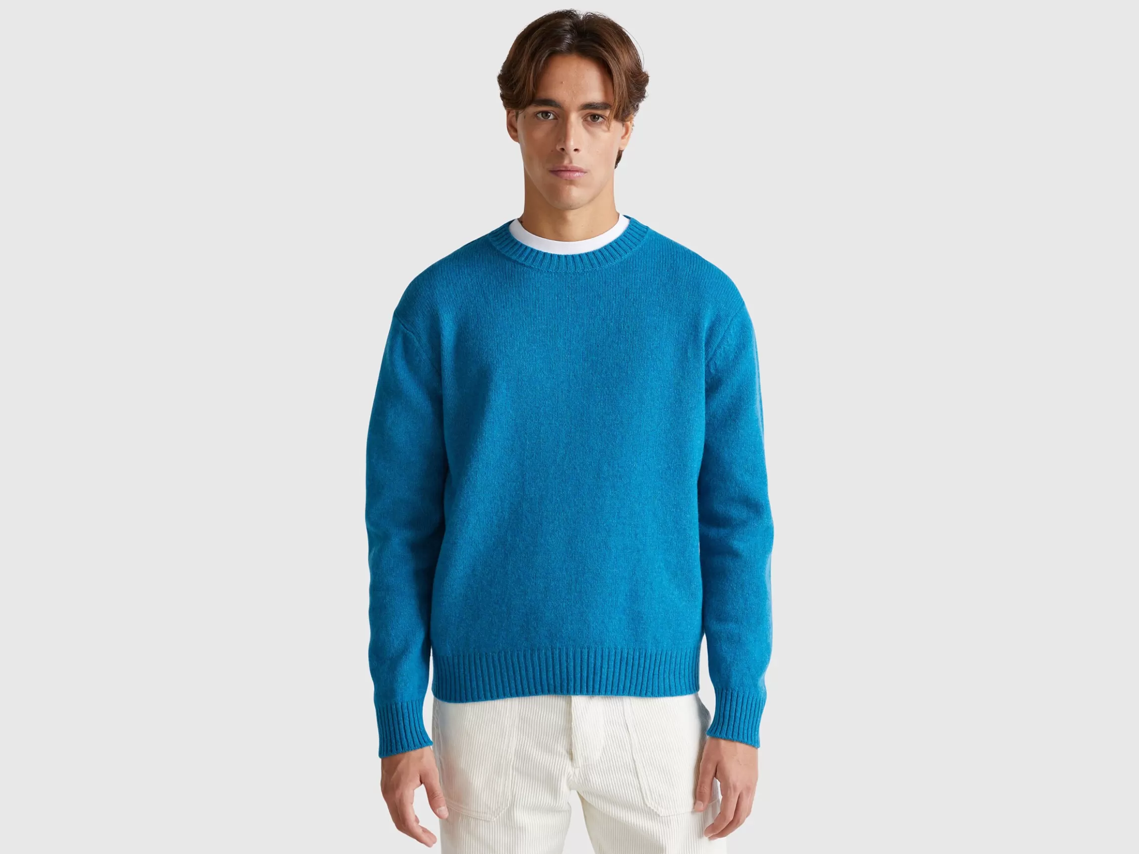 United Colors of Benetton Relaxed fit pure Shetland wool sweater