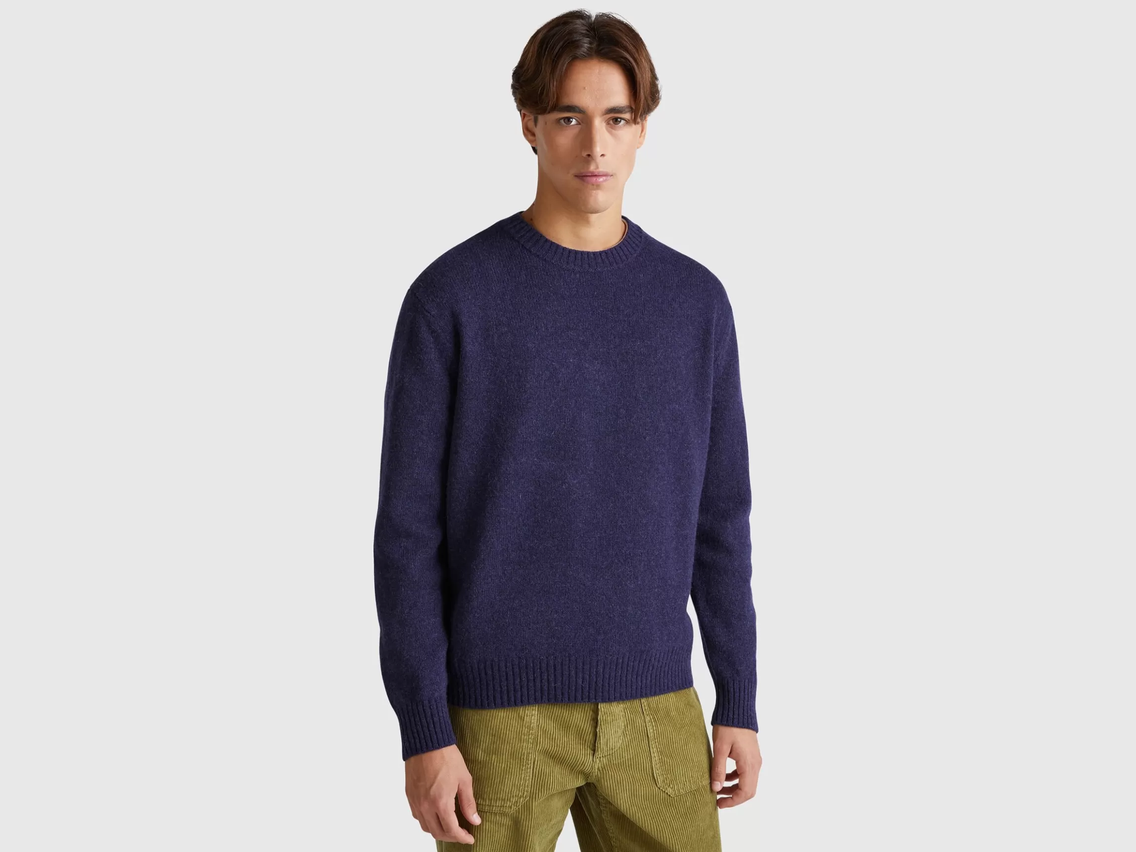 United Colors of Benetton Relaxed fit pure Shetland wool sweater