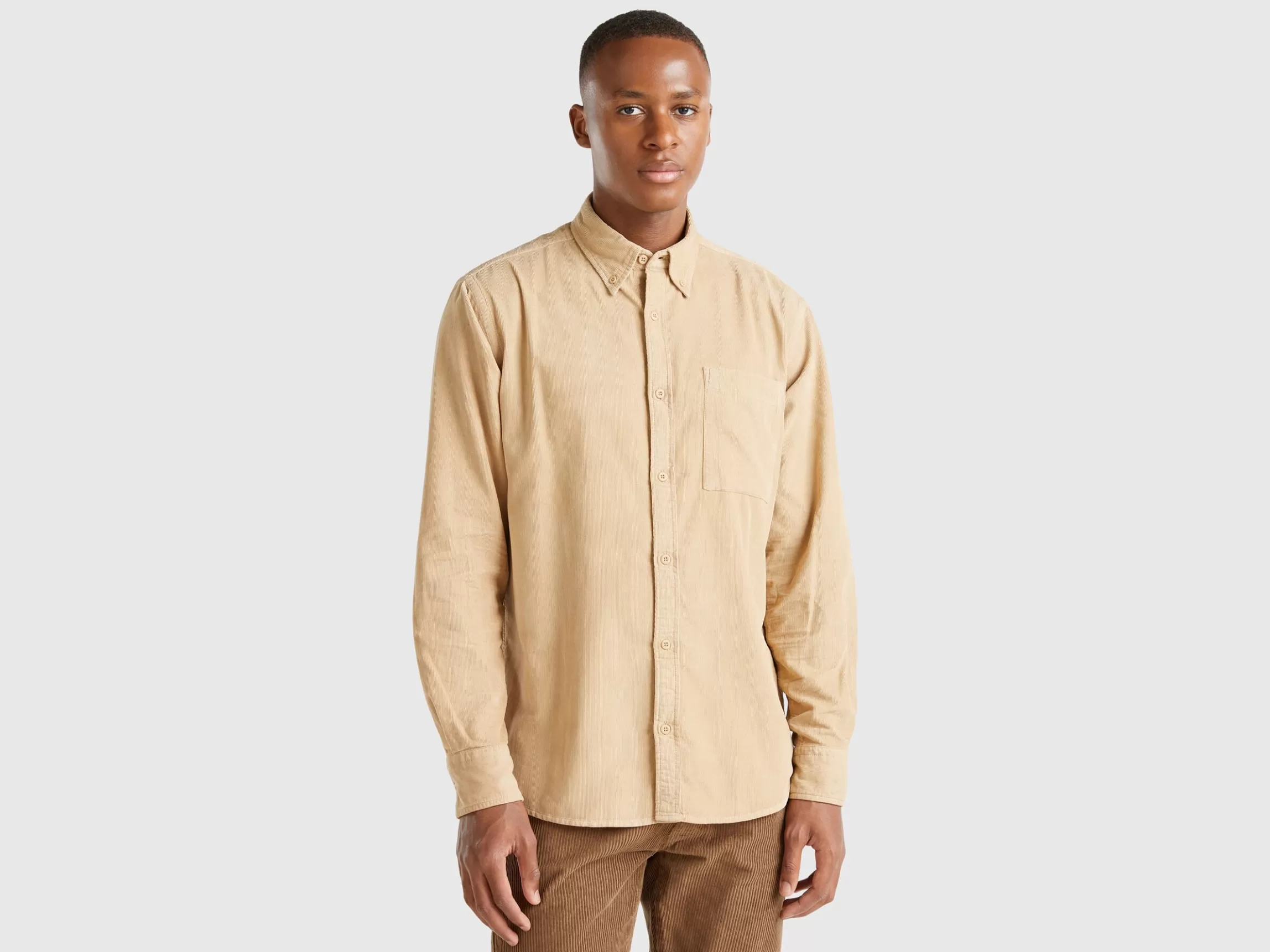 United Colors of Benetton Ribbed velvet shirt