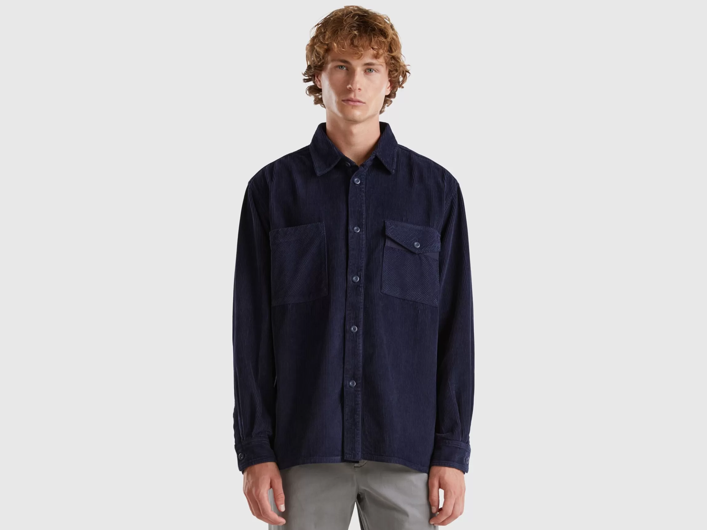 United Colors of Benetton Ribbed velvet shirt