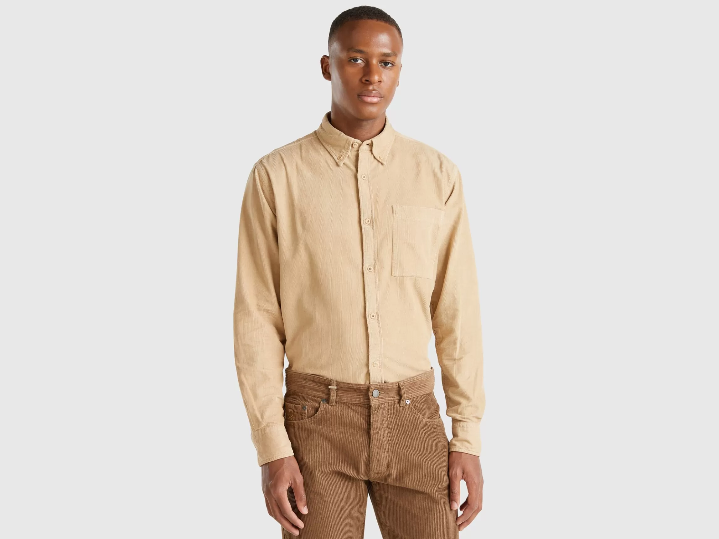 United Colors of Benetton Ribbed velvet shirt