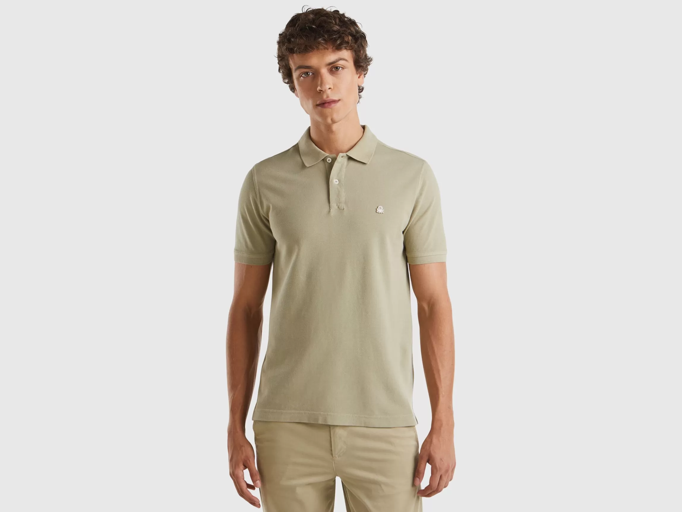 United Colors of Benetton Sage green regular fit polo