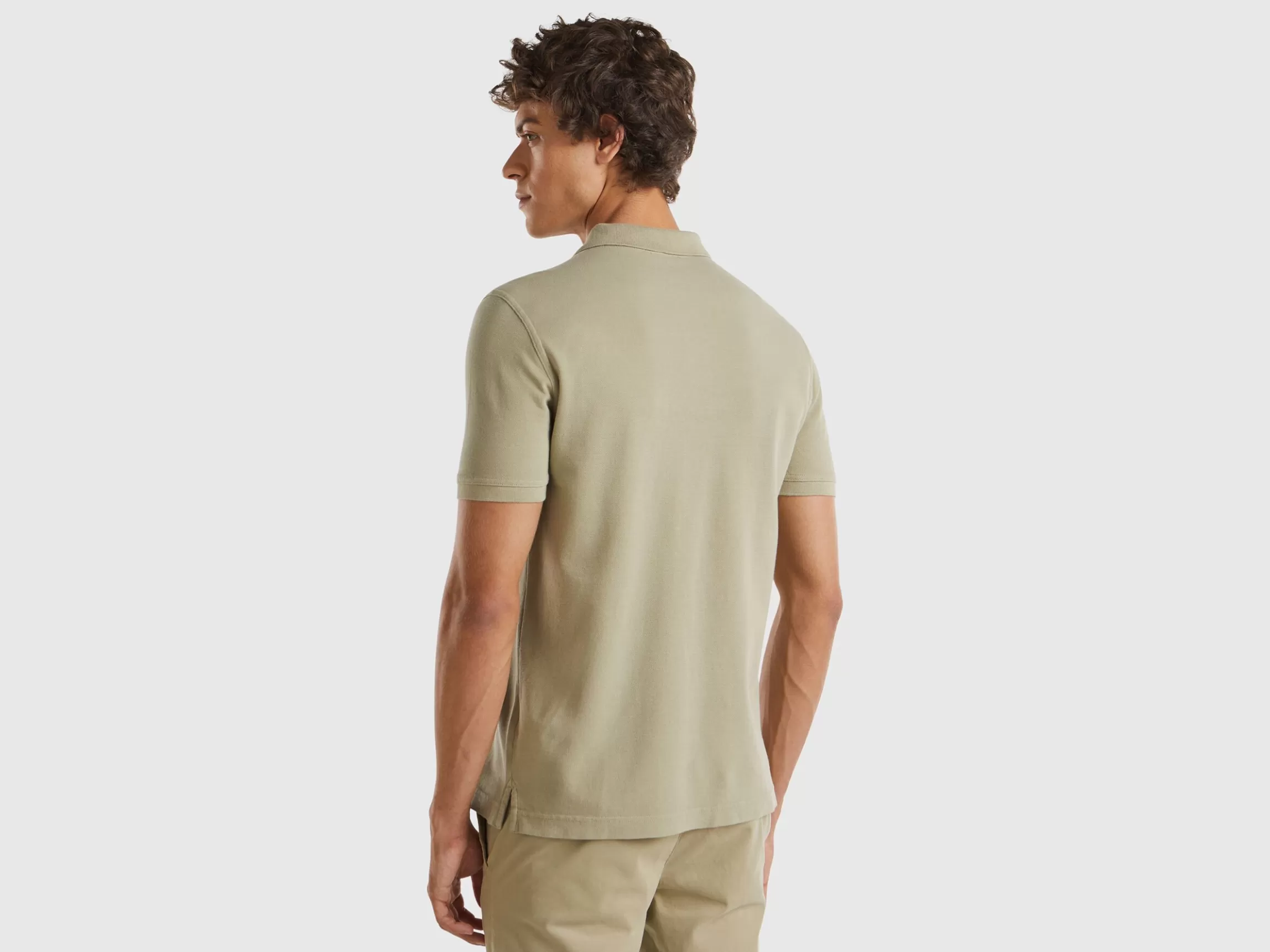 United Colors of Benetton Sage green regular fit polo