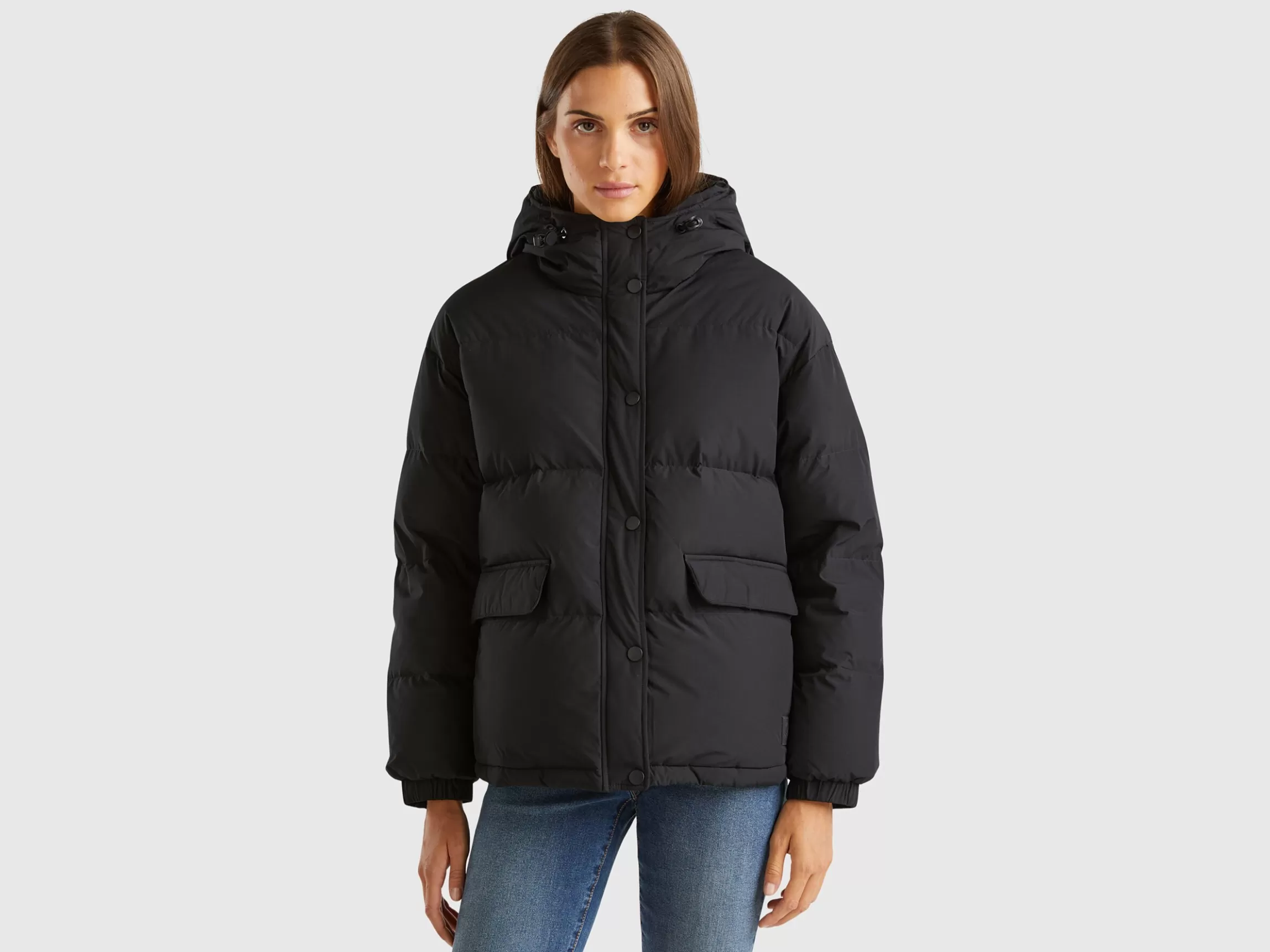 United Colors of Benetton Short puffer jacket padded with recycled feathers