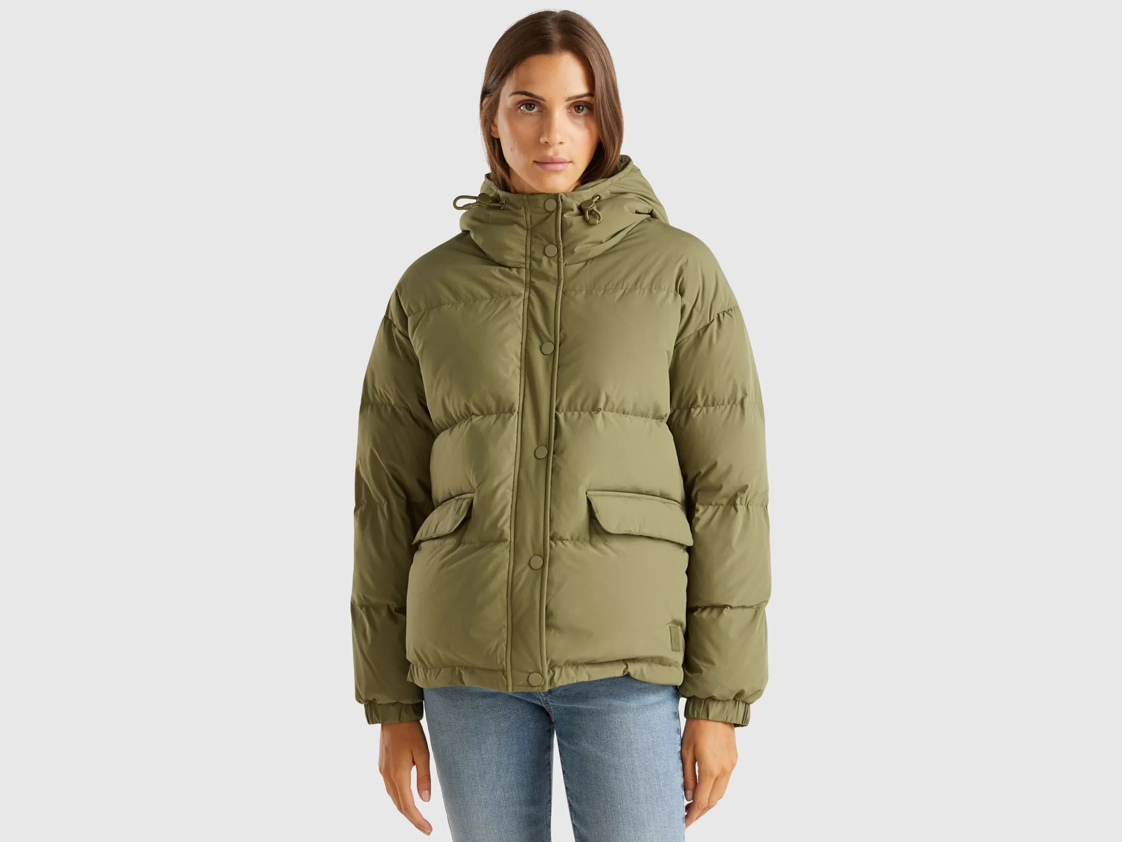 United Colors of Benetton Short puffer jacket padded with recycled feathers