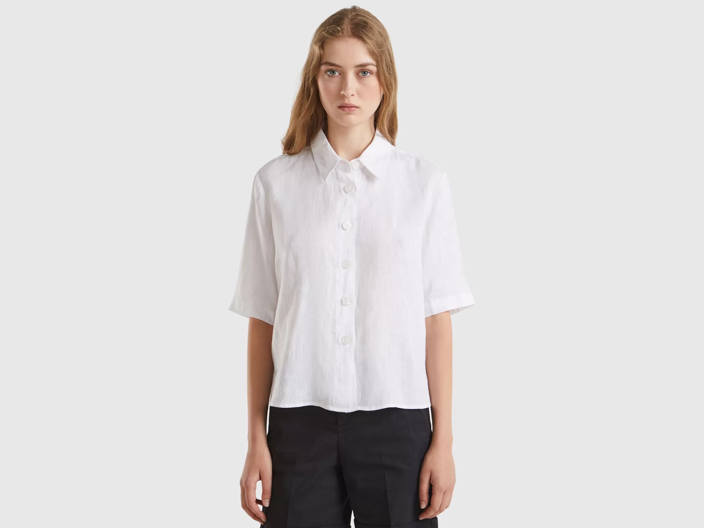 United Colors of Benetton Short shirt in pure linen