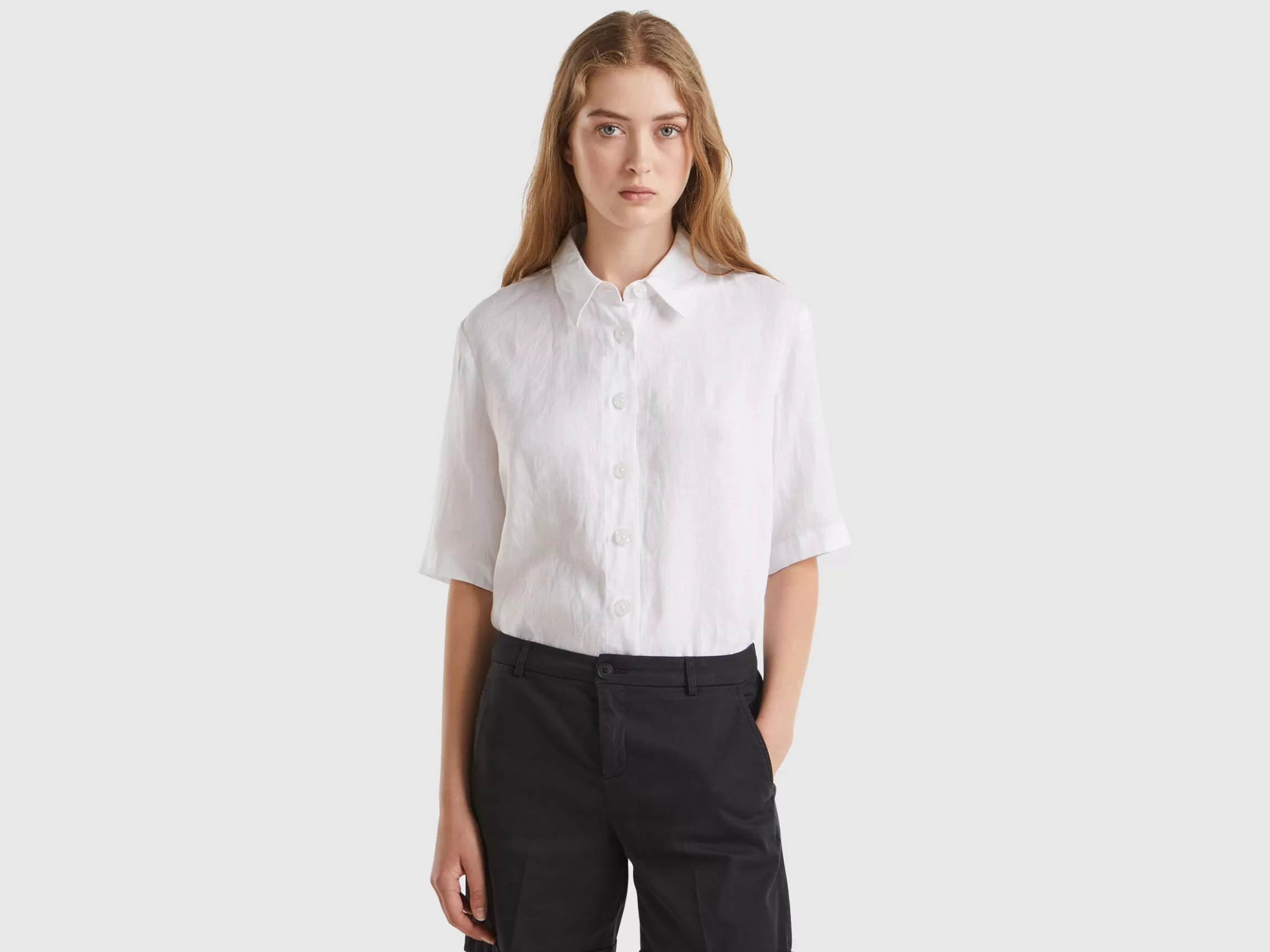 United Colors of Benetton Short shirt in pure linen