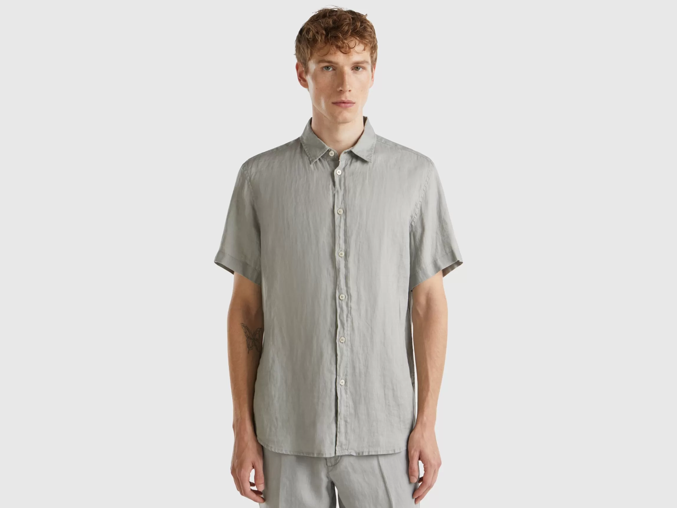 United Colors of Benetton Short sleeve shirt in pure linen