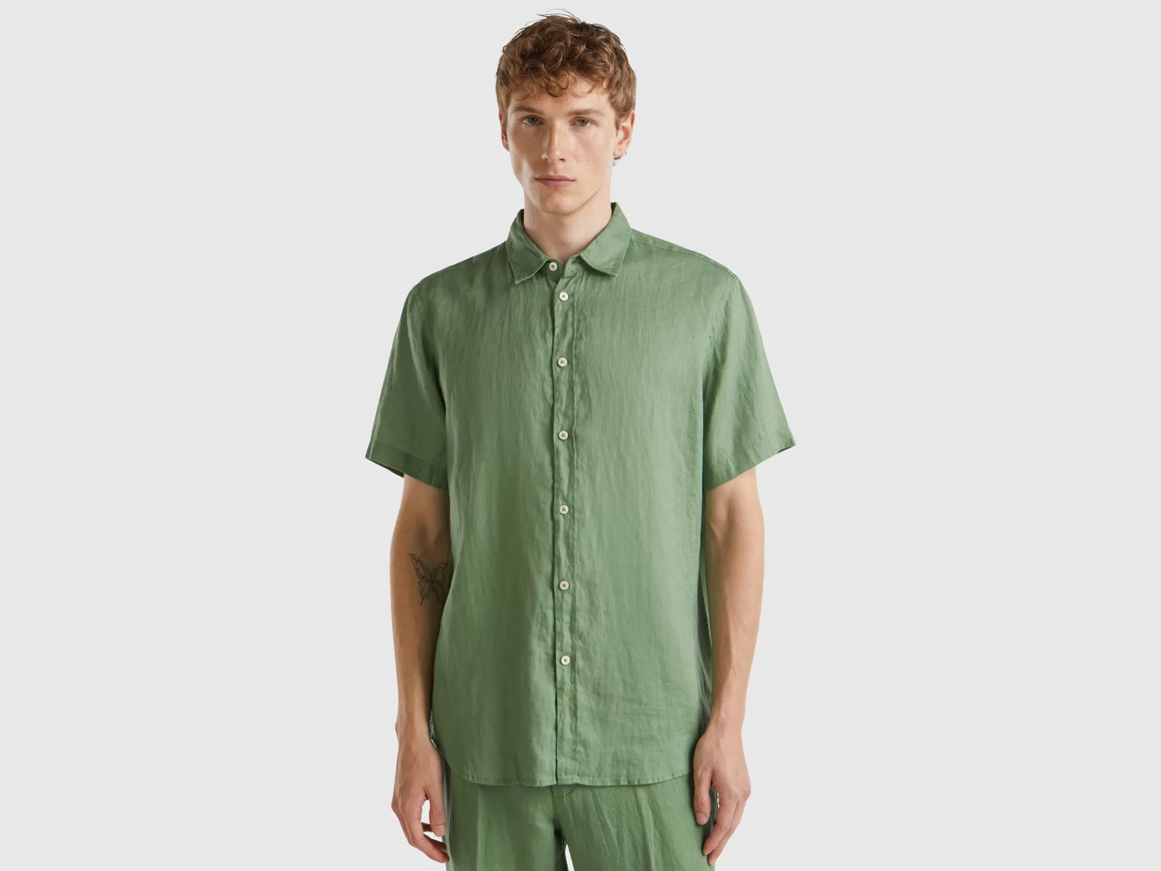 United Colors of Benetton Short sleeve shirt in pure linen