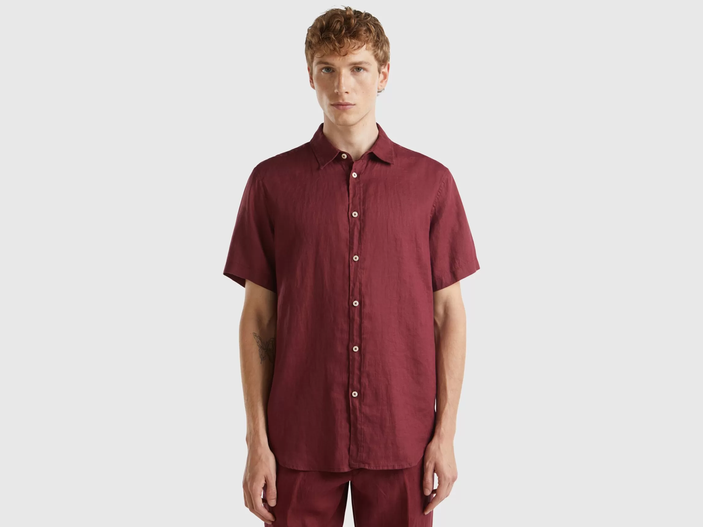 United Colors of Benetton Short sleeve shirt in pure linen