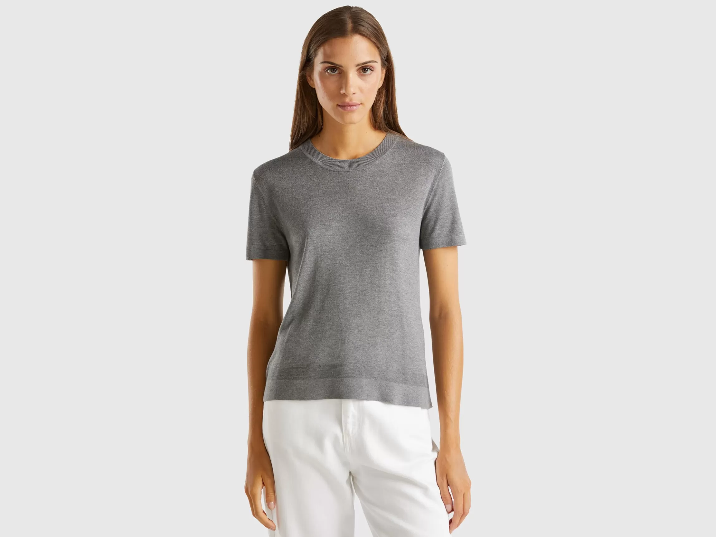 United Colors of Benetton Short sleeve sweater in silk blend