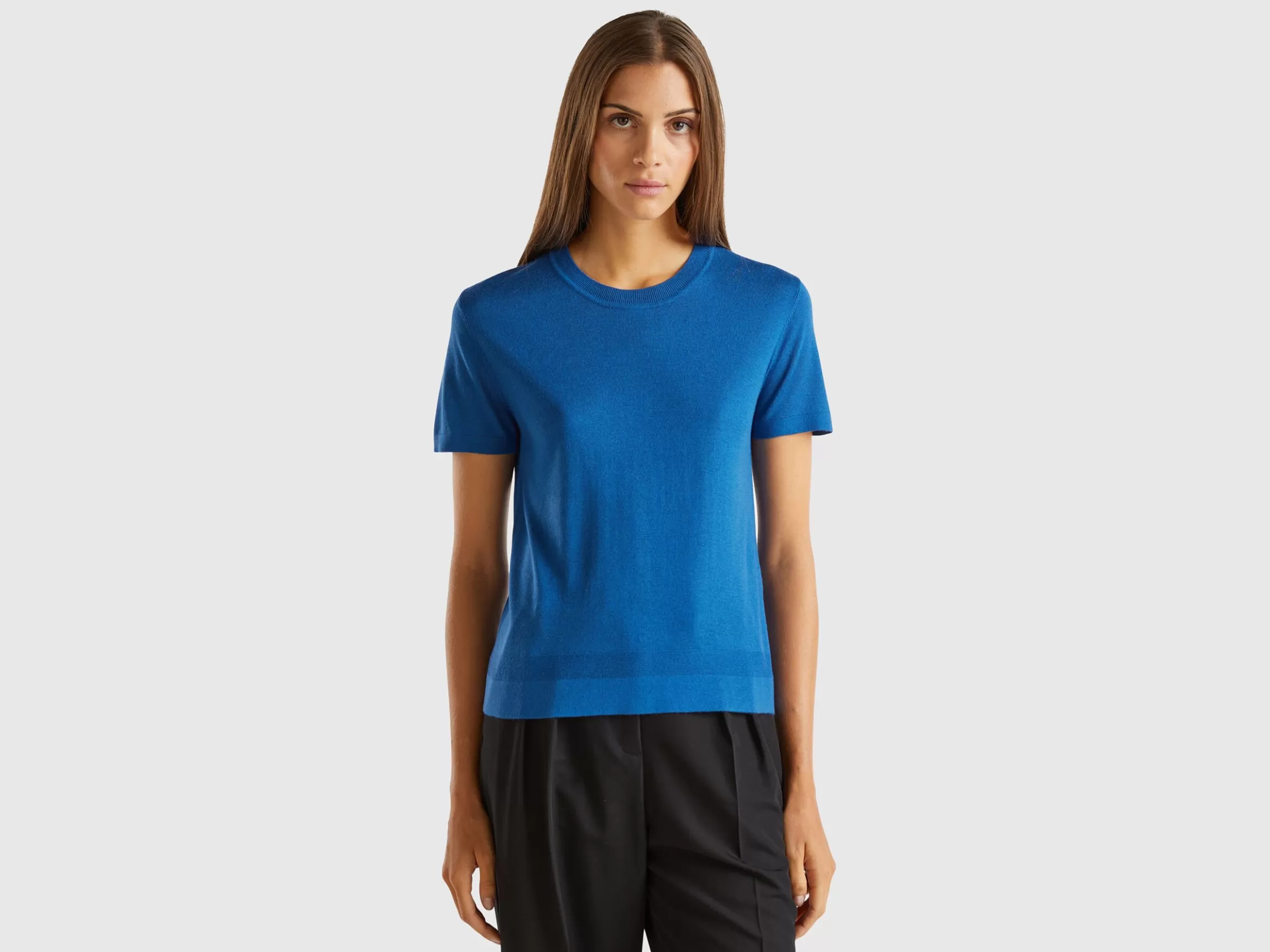 United Colors of Benetton Short sleeve sweater in silk blend