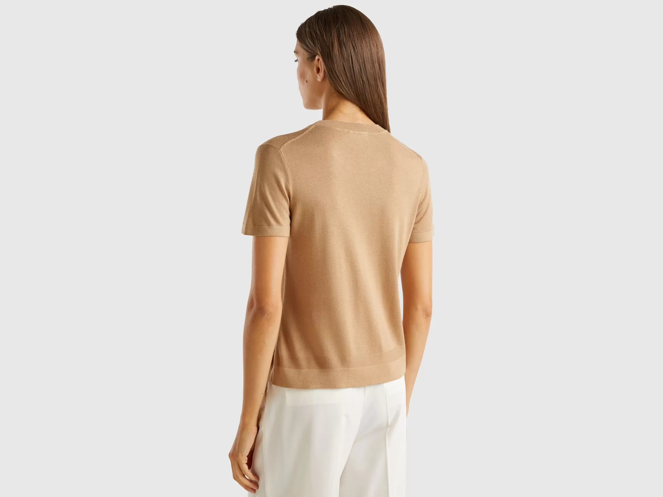 United Colors of Benetton Short sleeve sweater in silk blend