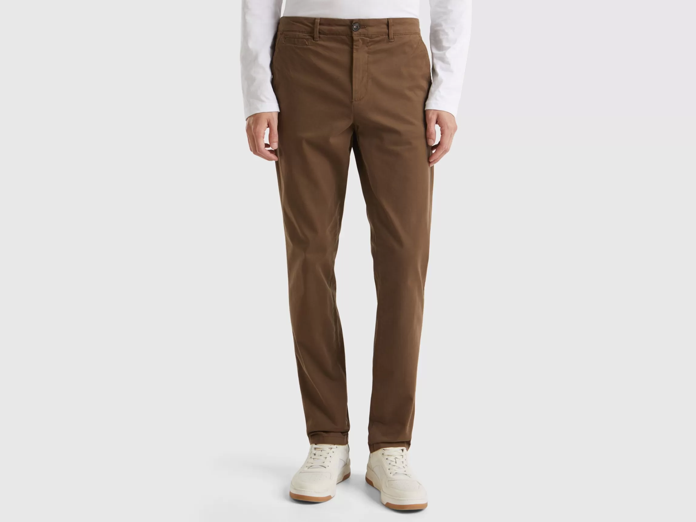 United Colors of Benetton Slim fit coffee chinos