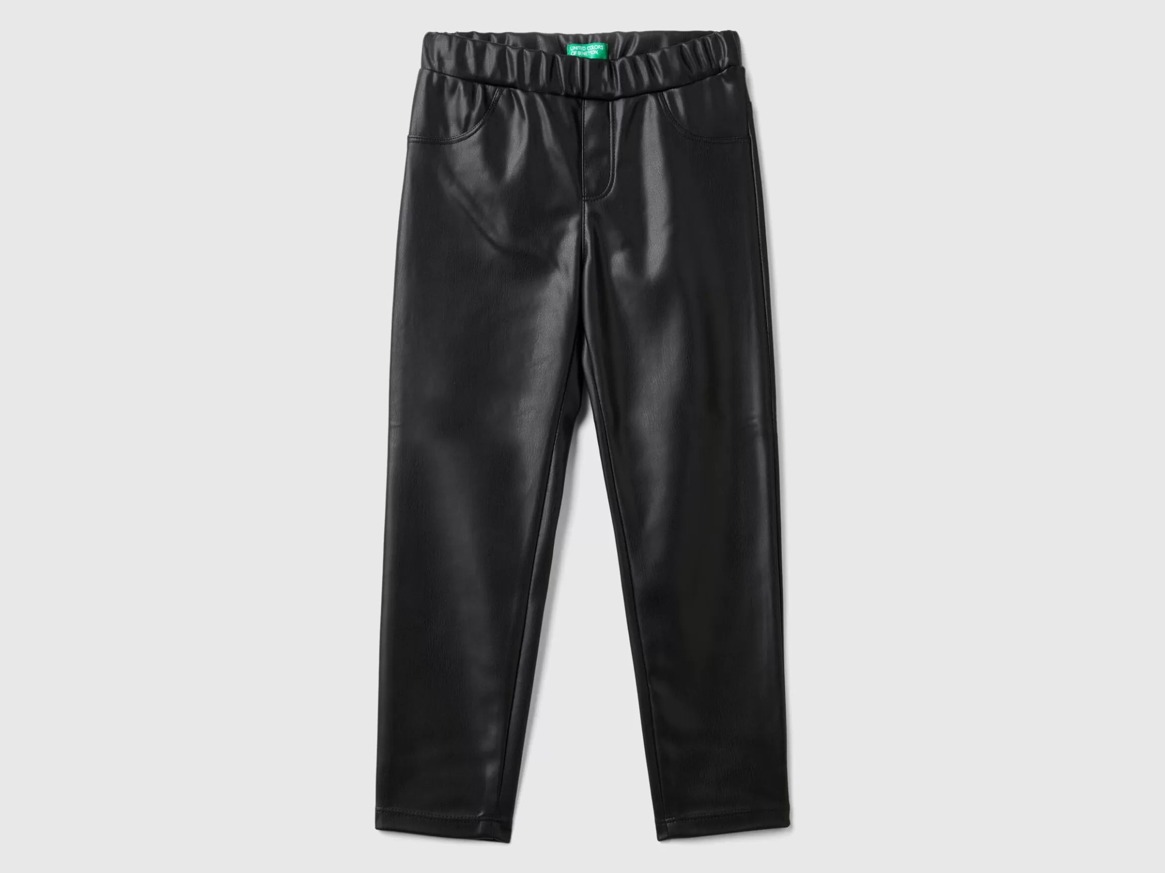 United Colors of Benetton Slim fit trousers in imitation leather fabric