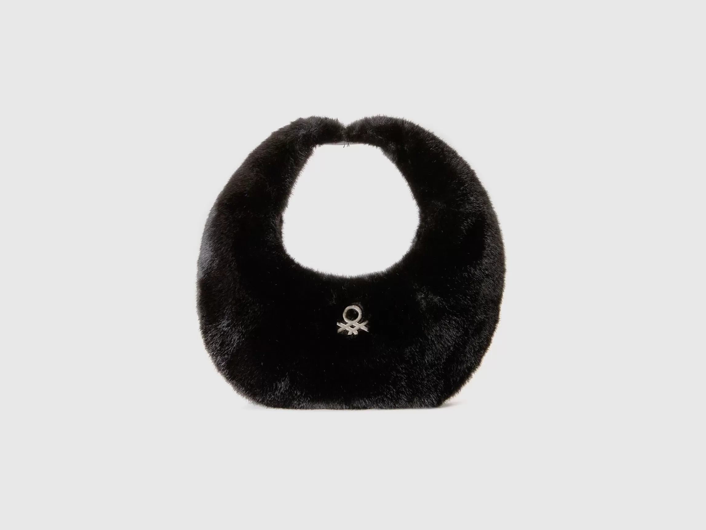 United Colors of Benetton Small crescent moon bag in faux fur