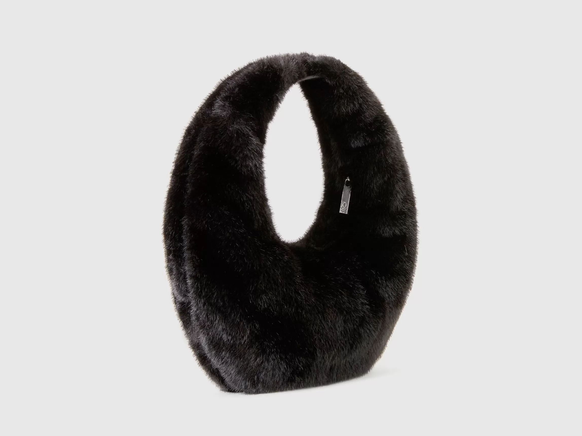 United Colors of Benetton Small crescent moon bag in faux fur