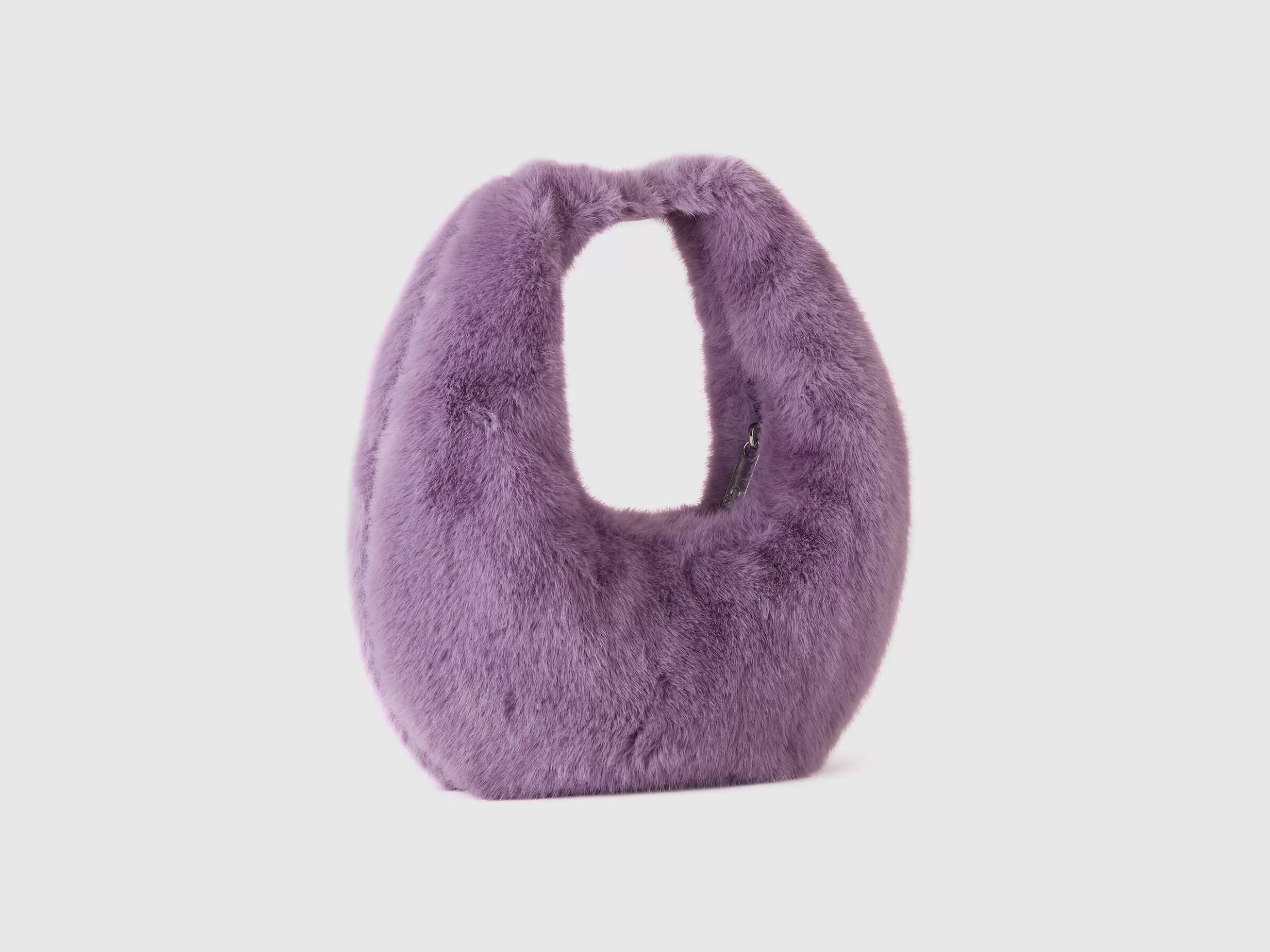 United Colors of Benetton Small crescent moon bag in faux fur