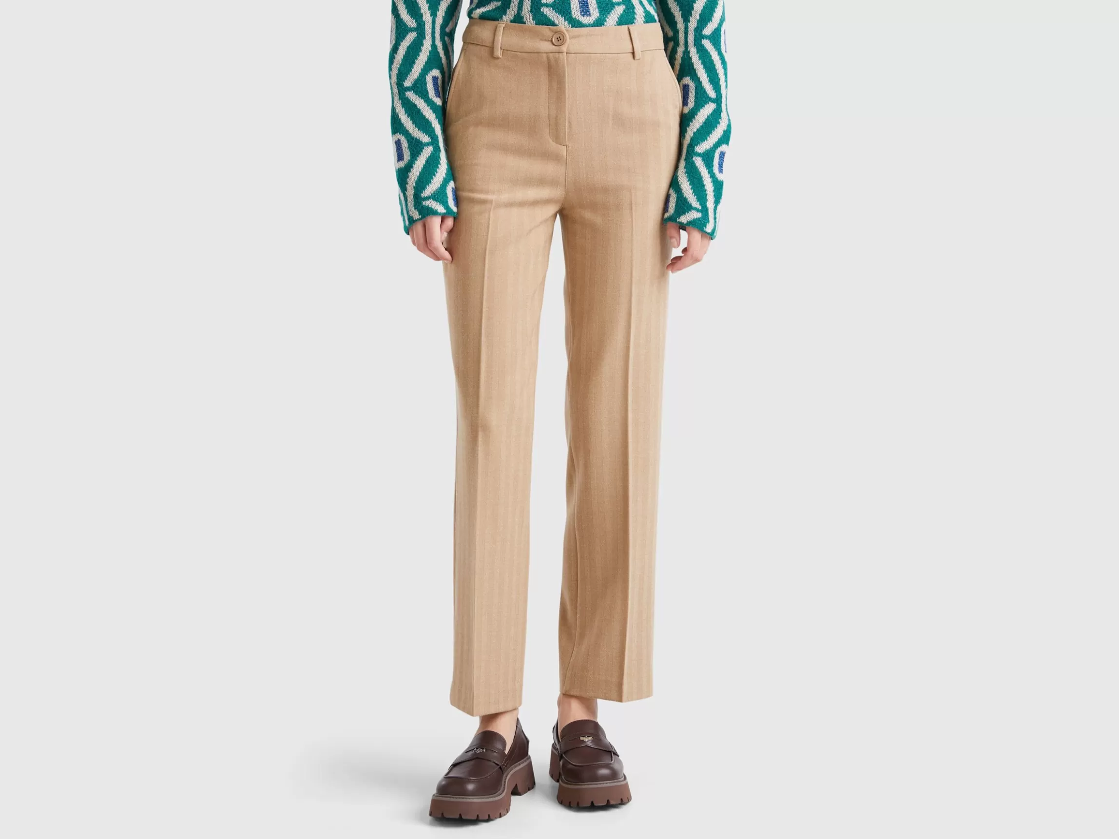 United Colors of Benetton Straight trousers in viscose blend