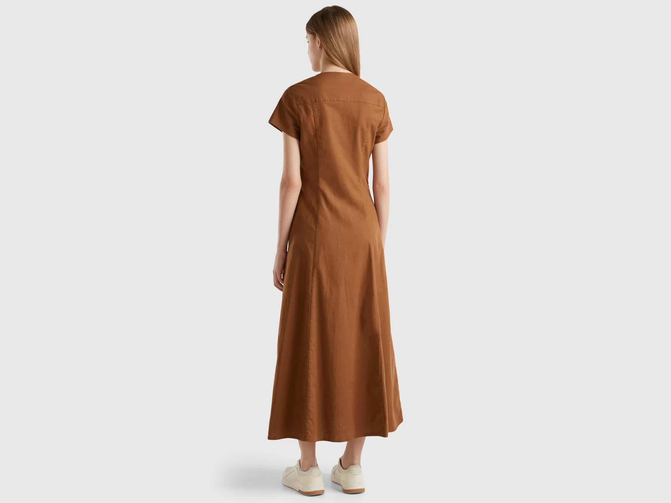 United Colors of Benetton Stretch cotton and linen blend dress