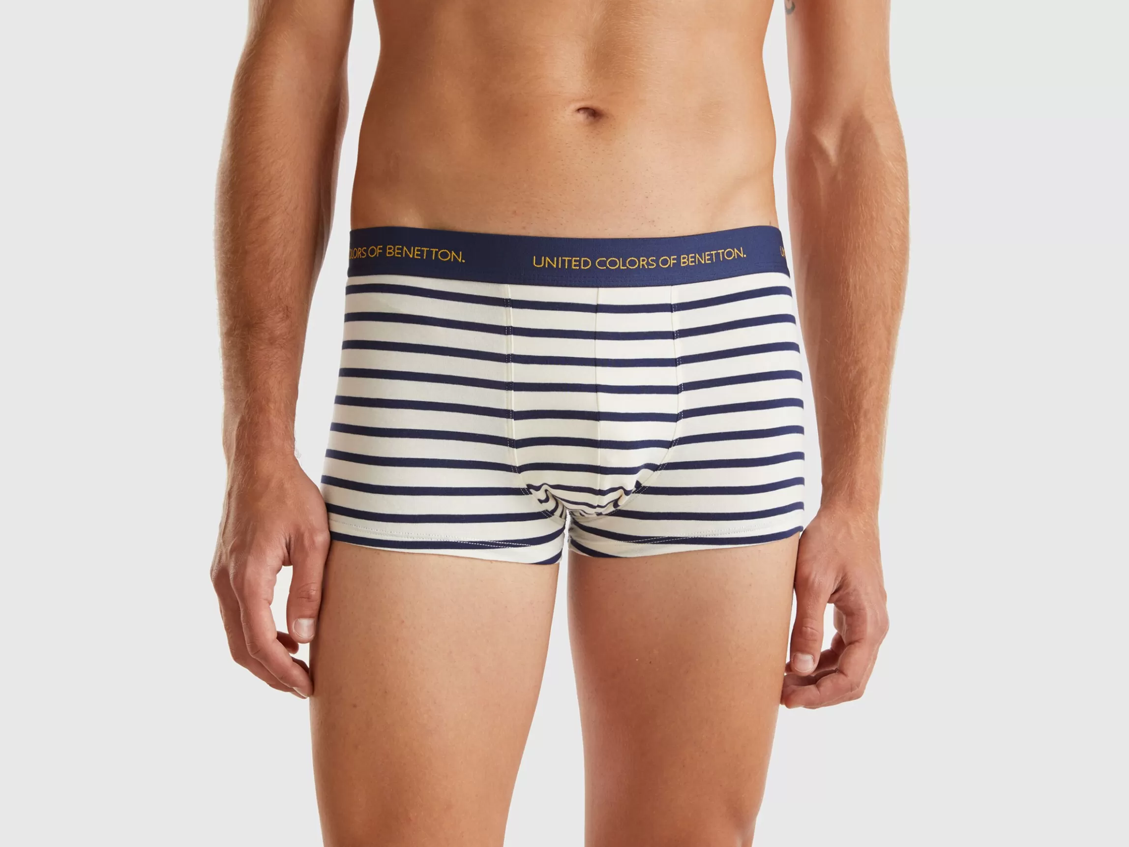 United Colors of Benetton Striped boxers in stretch organic cotton