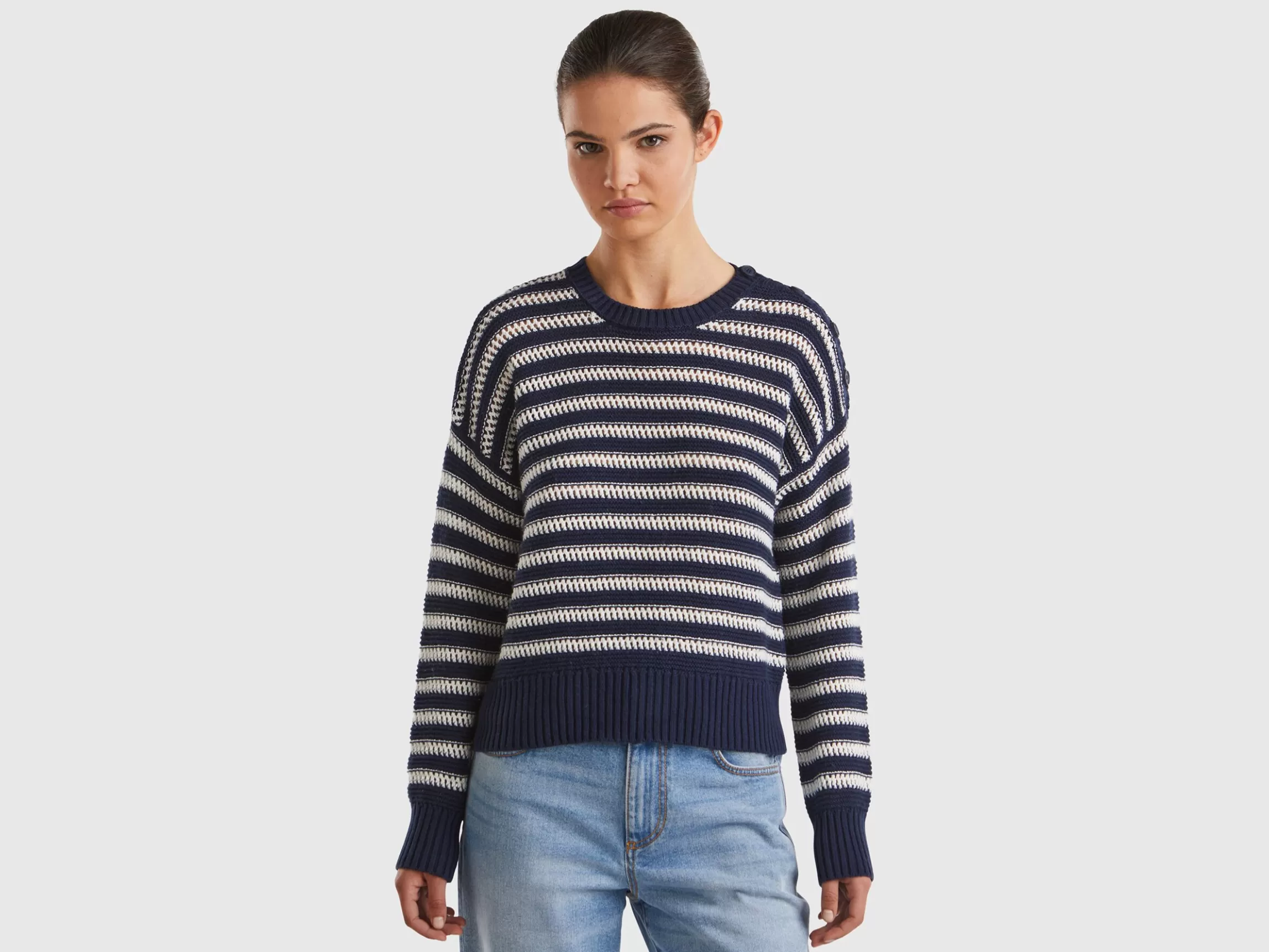 United Colors of Benetton Striped boxy fit sweater