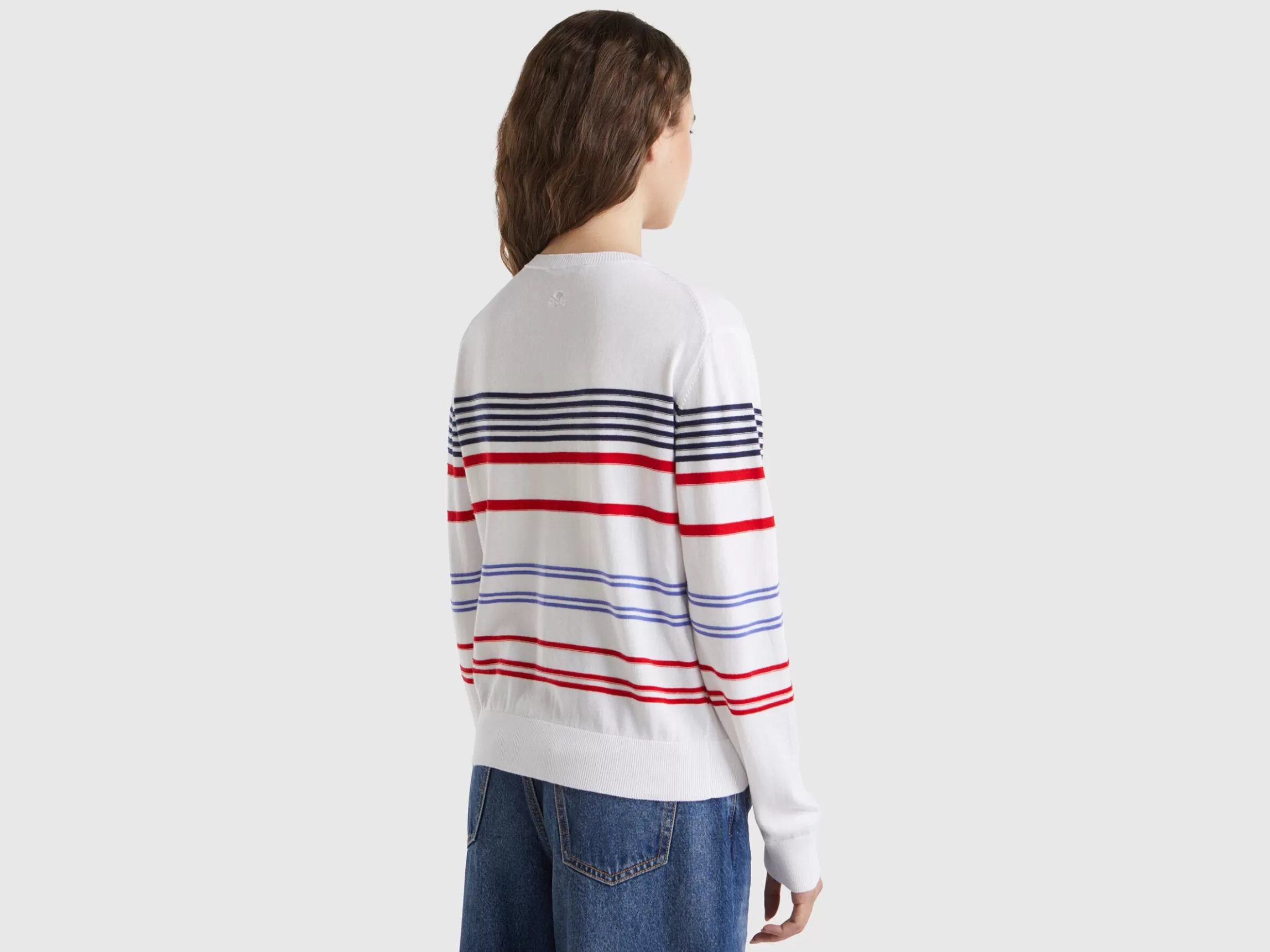 United Colors of Benetton Striped cardigan in pure cotton