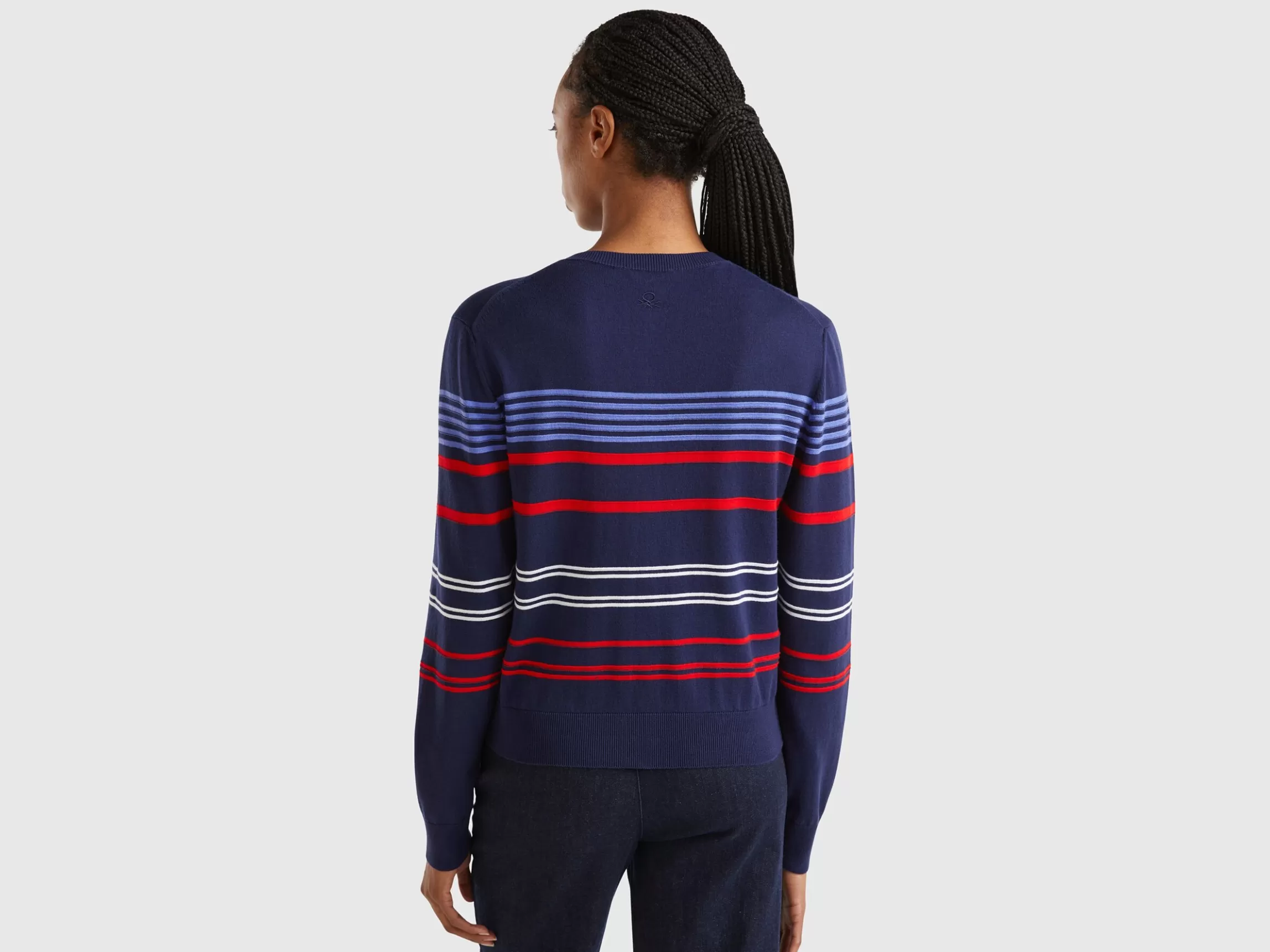 United Colors of Benetton Striped cardigan in pure cotton