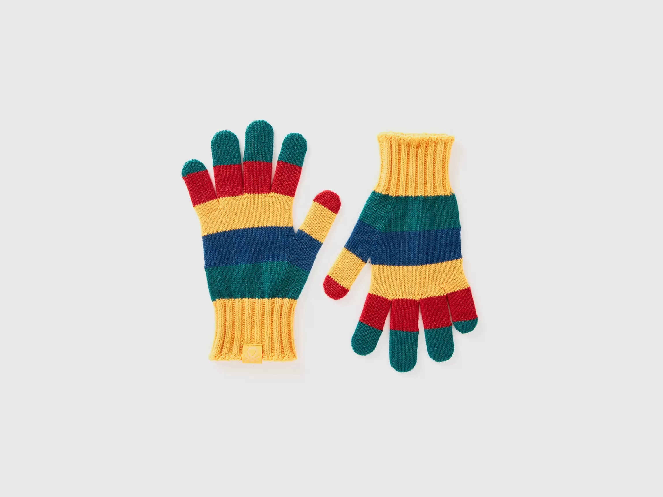 United Colors of Benetton Striped knit gloves