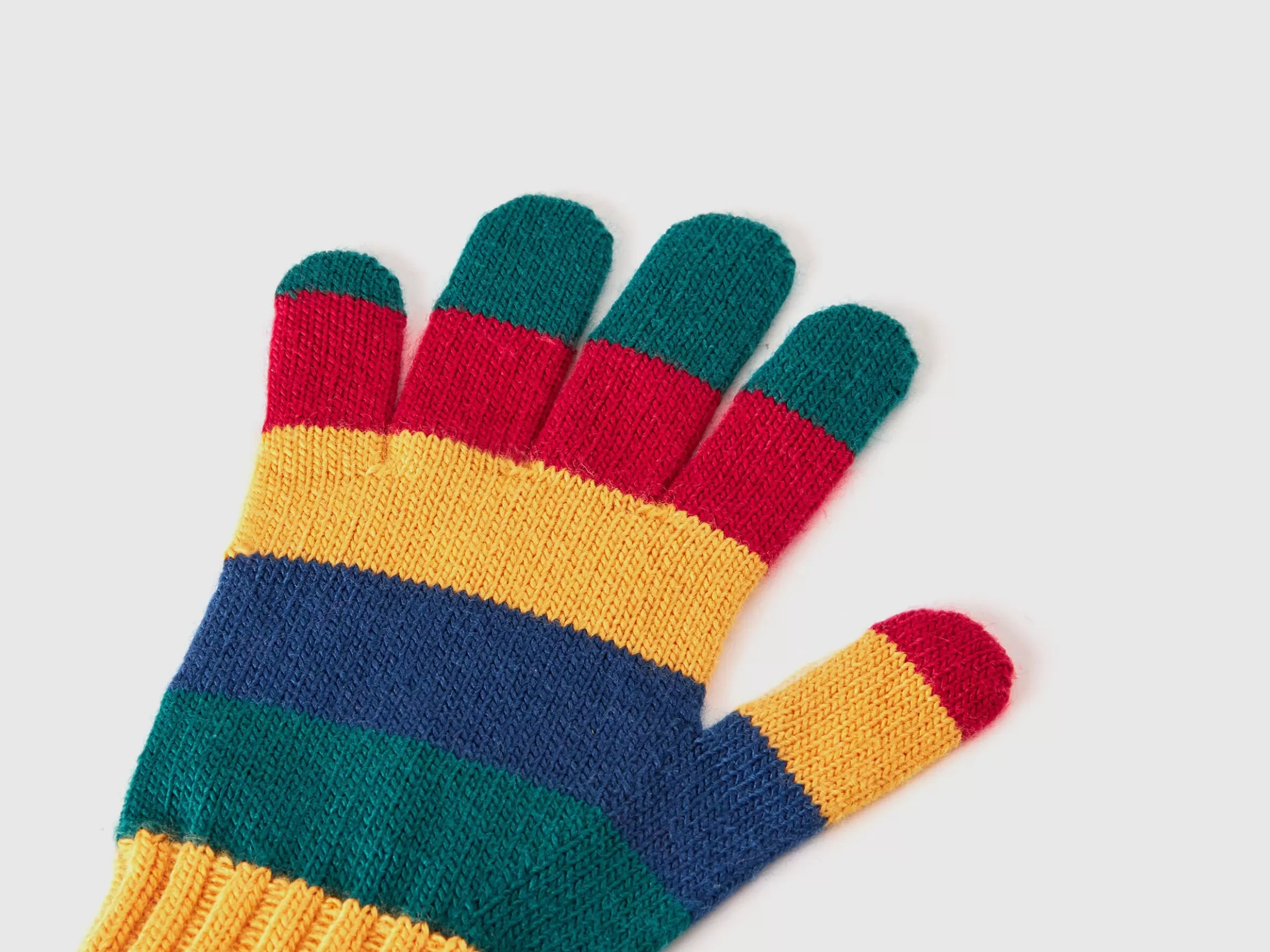 United Colors of Benetton Striped knit gloves