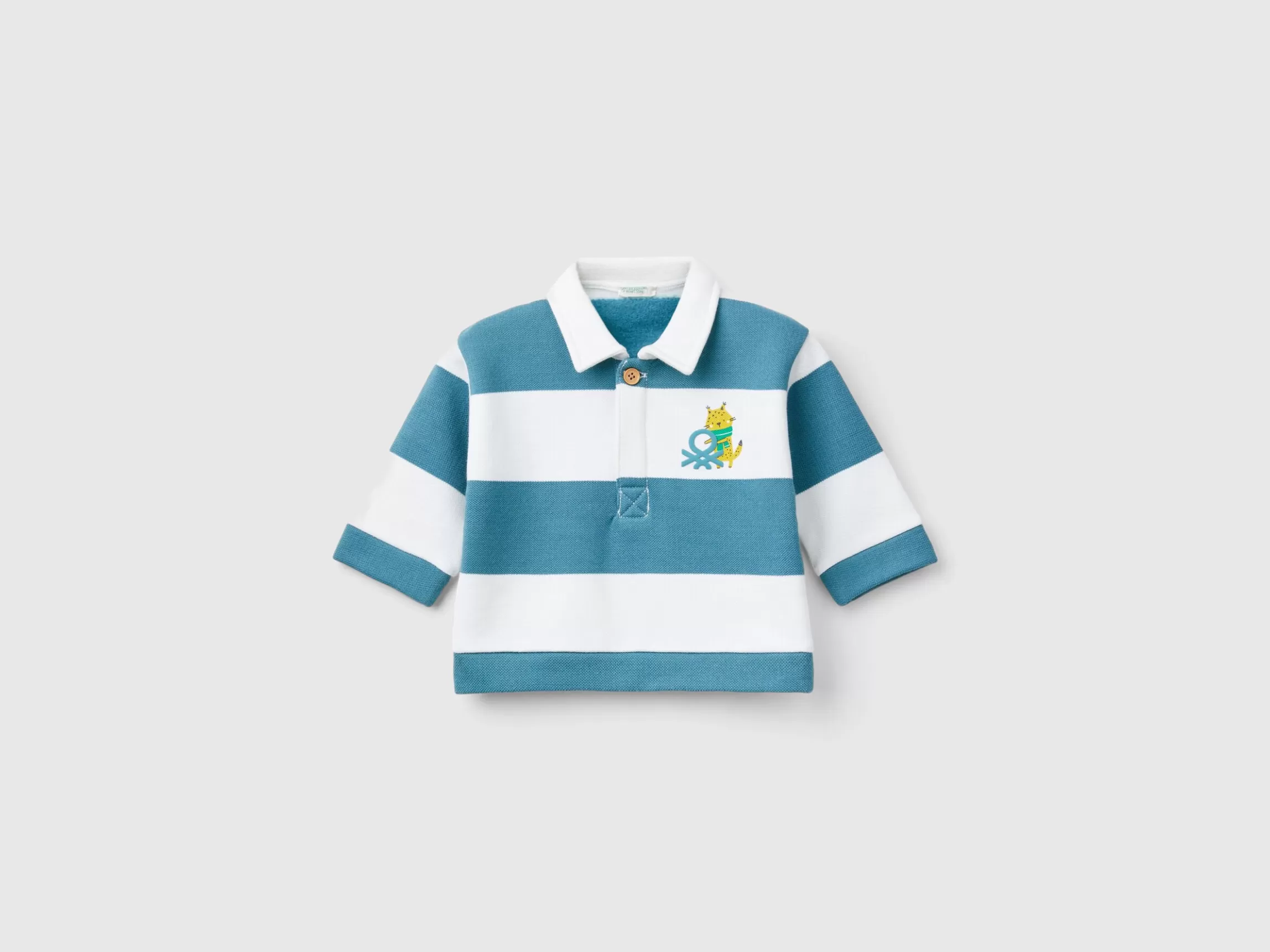 United Colors of Benetton Striped polo with print