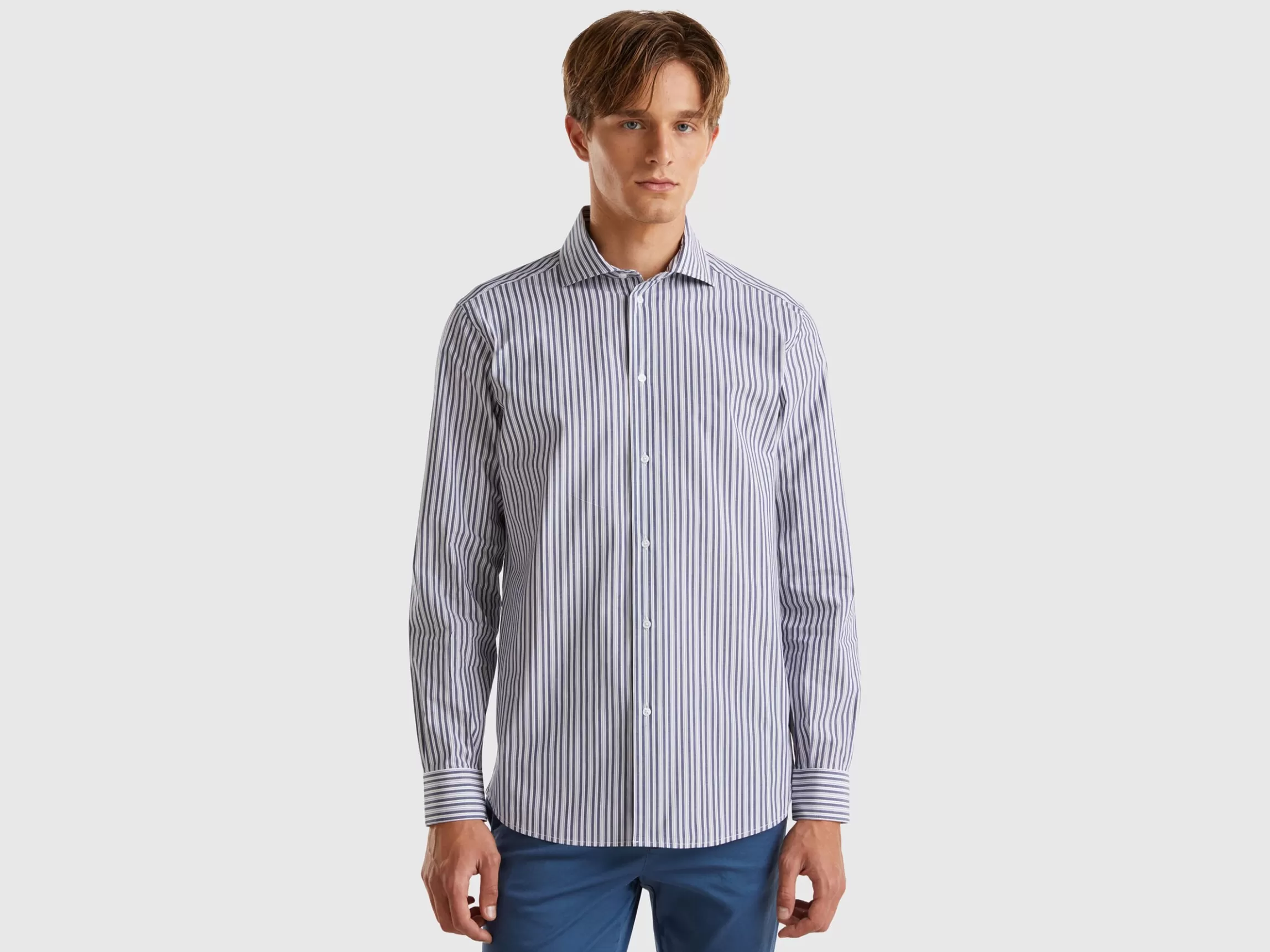 United Colors of Benetton Striped shirt in stretch cotton