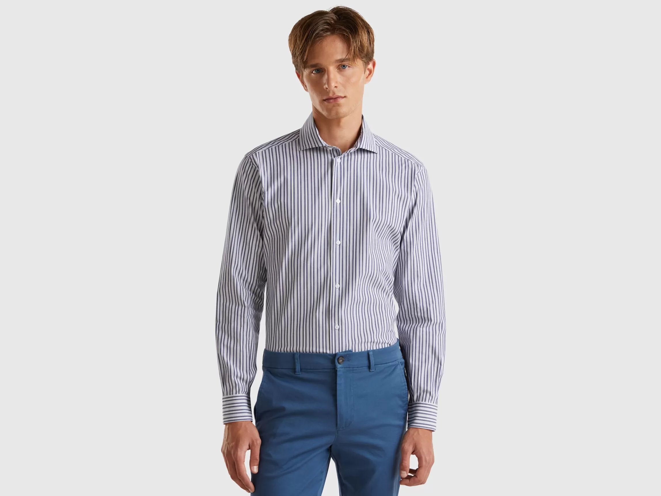 United Colors of Benetton Striped shirt in stretch cotton