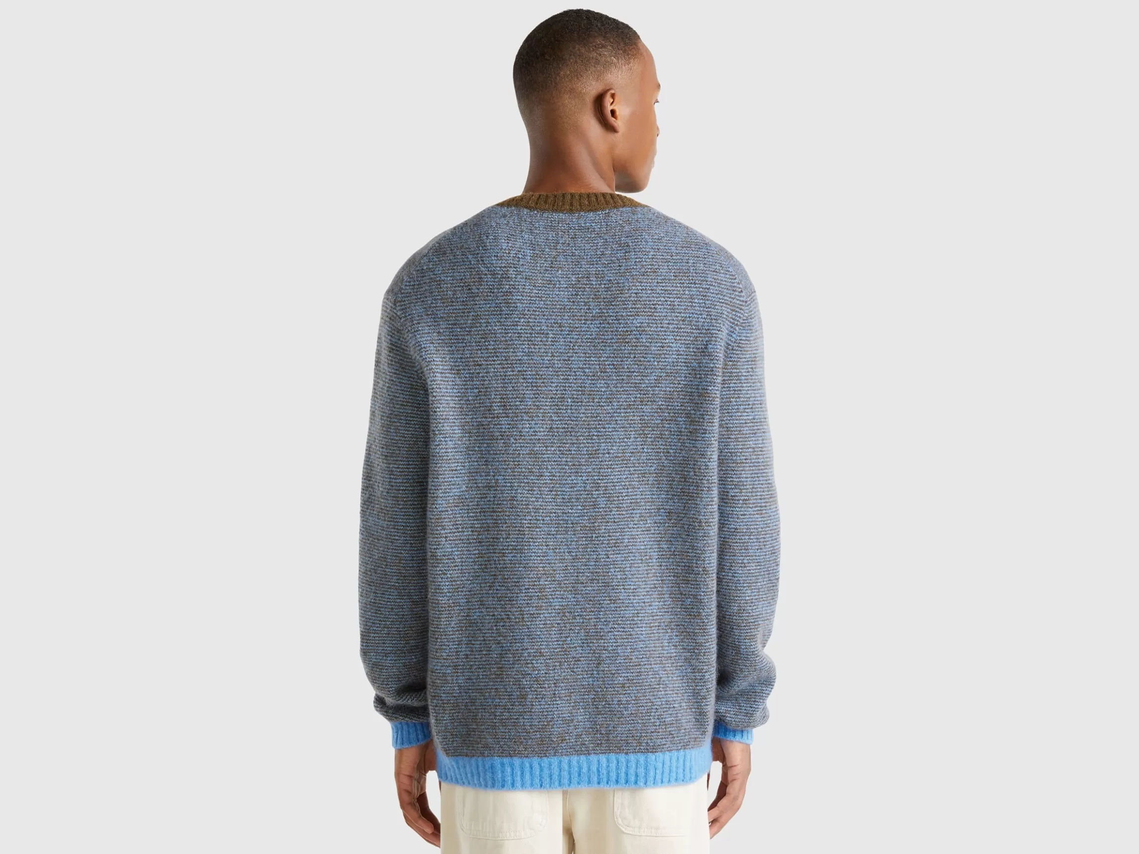 United Colors of Benetton Striped sweater in alpaca and wool blend