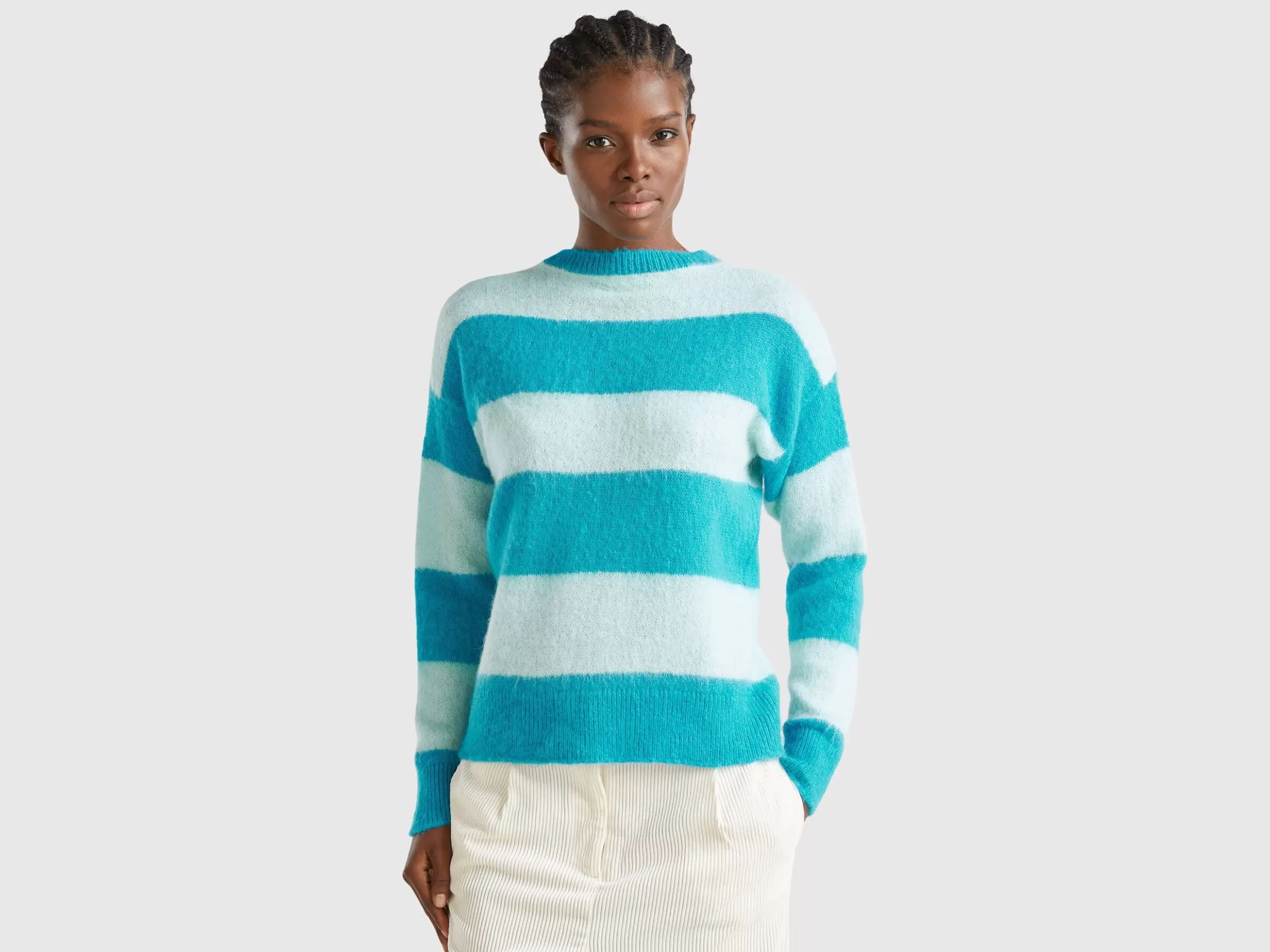 United Colors of Benetton Striped sweater in alpaca blend