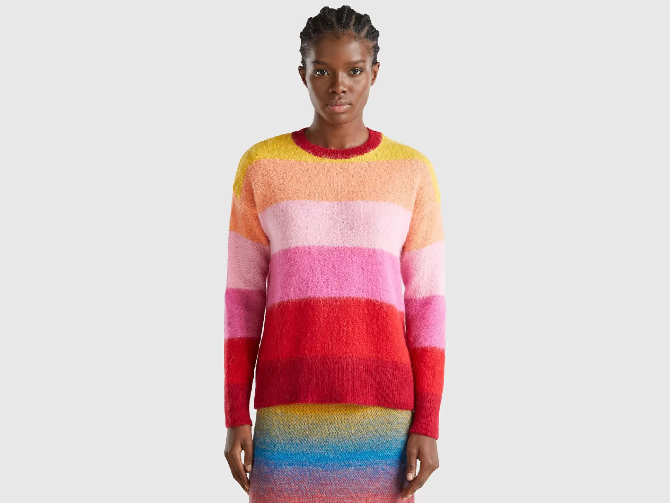 United Colors of Benetton Striped sweater in alpaca blend