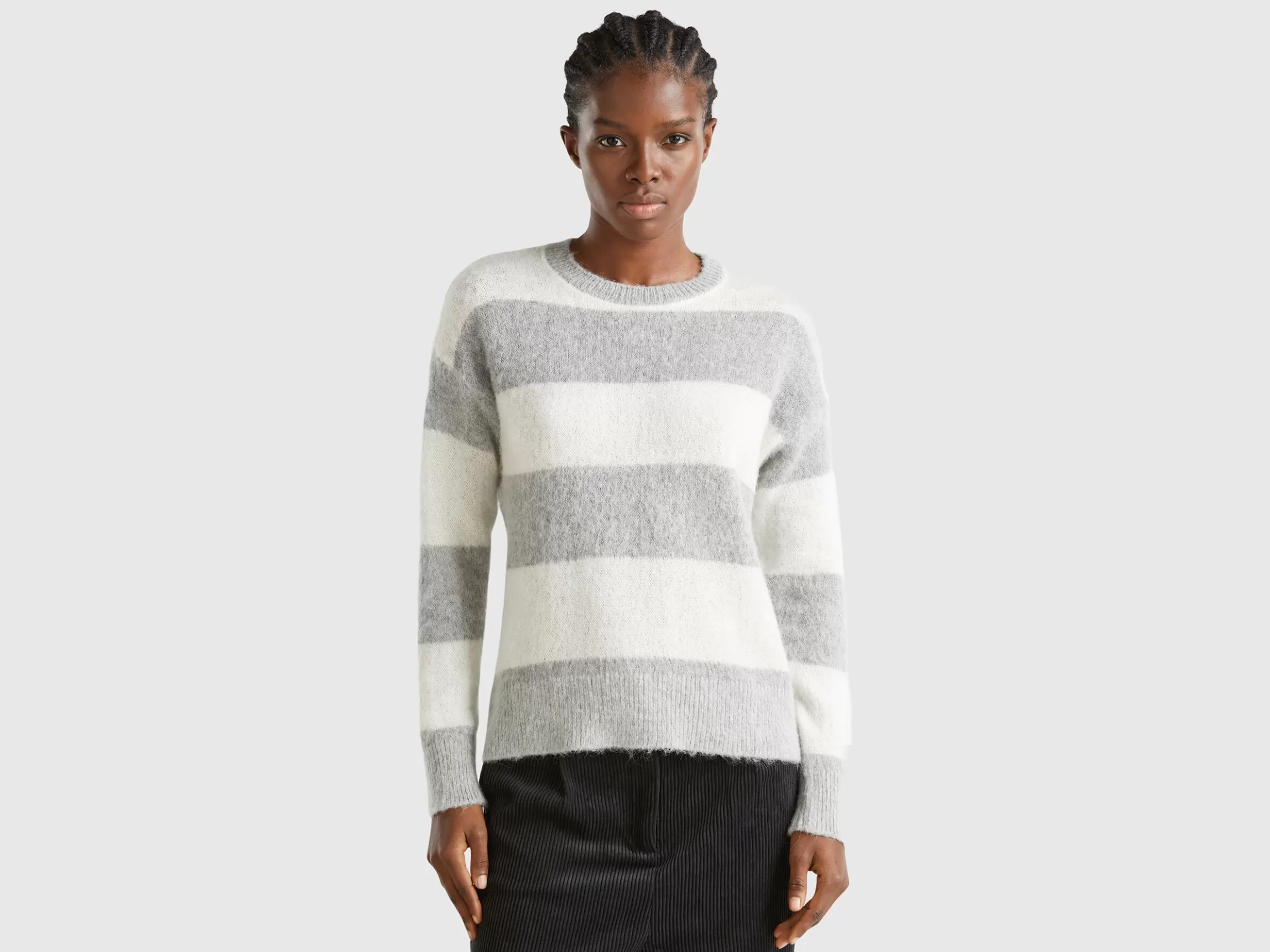 United Colors of Benetton Striped sweater in alpaca blend