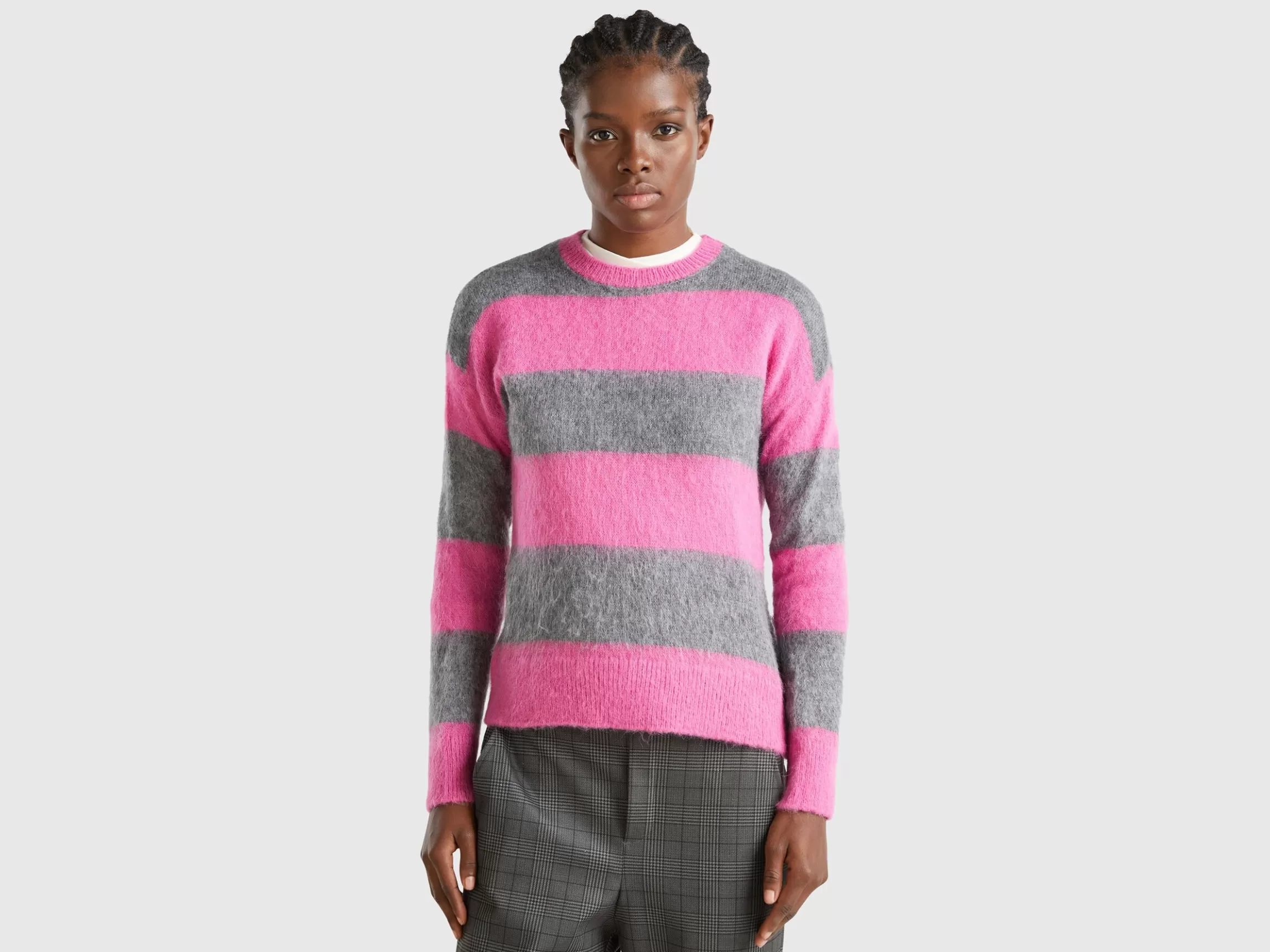 United Colors of Benetton Striped sweater in alpaca blend