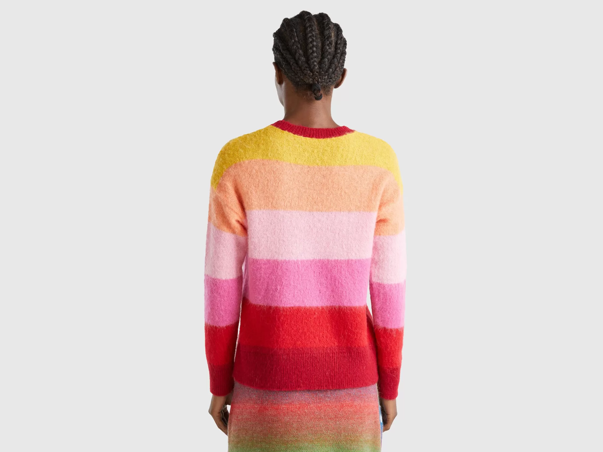 United Colors of Benetton Striped sweater in alpaca blend