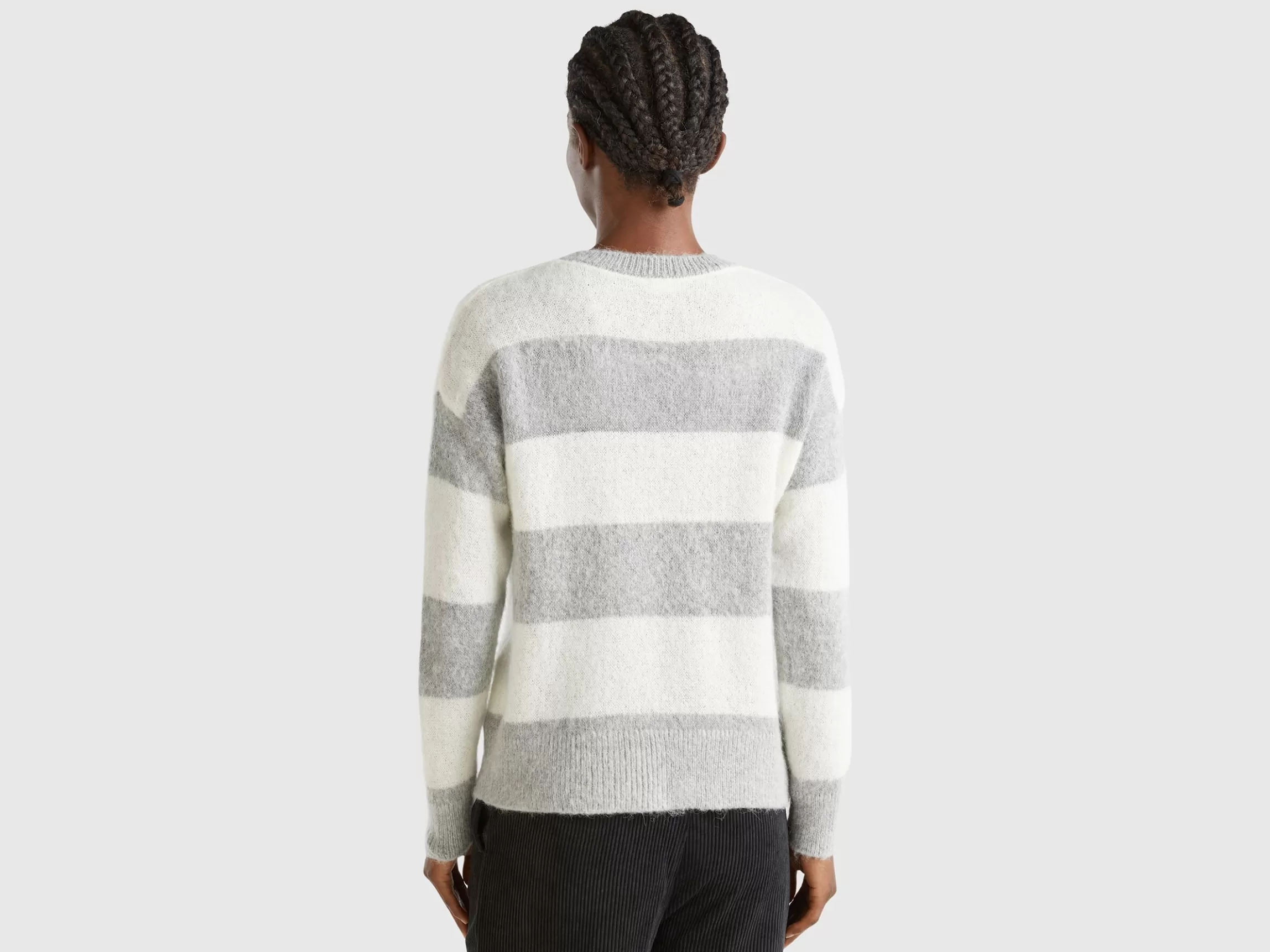 United Colors of Benetton Striped sweater in alpaca blend