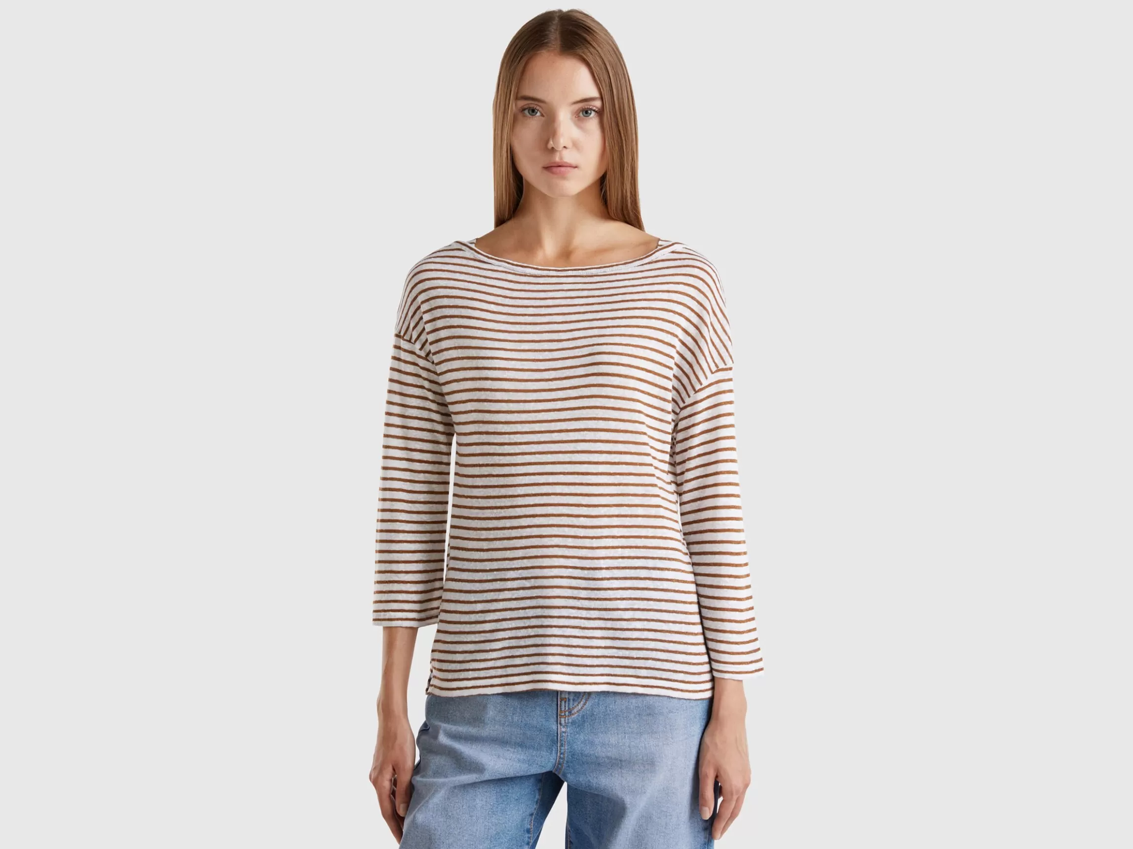 United Colors of Benetton Striped t-shirt with 3/4 sleeves