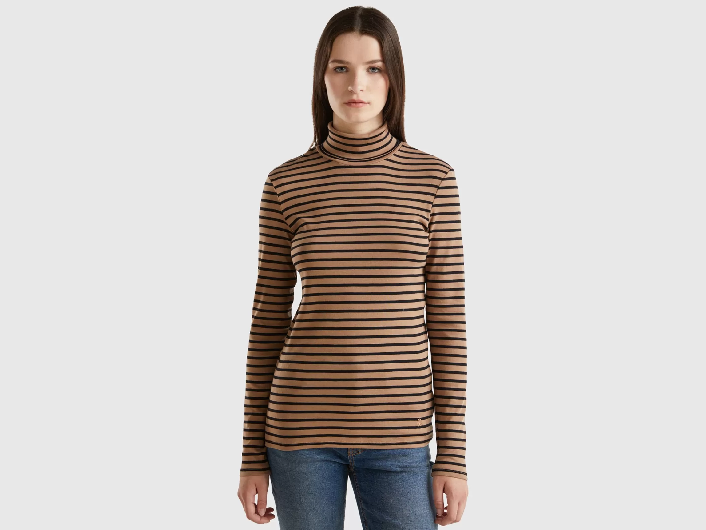 United Colors of Benetton Striped turtleneck t-shirt