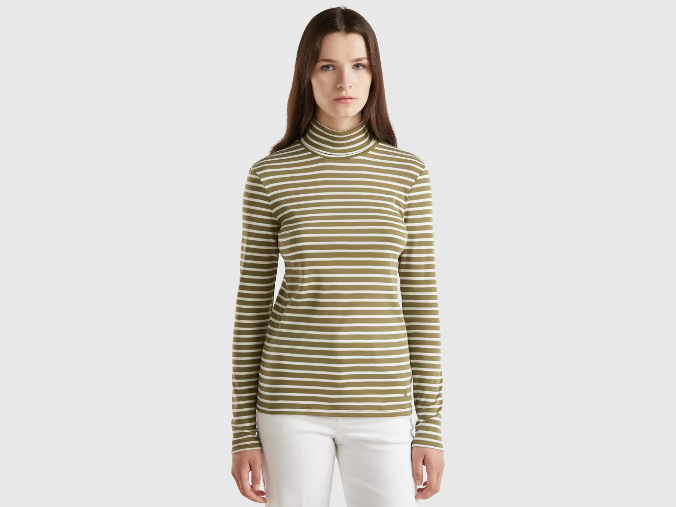 United Colors of Benetton Striped turtleneck t-shirt